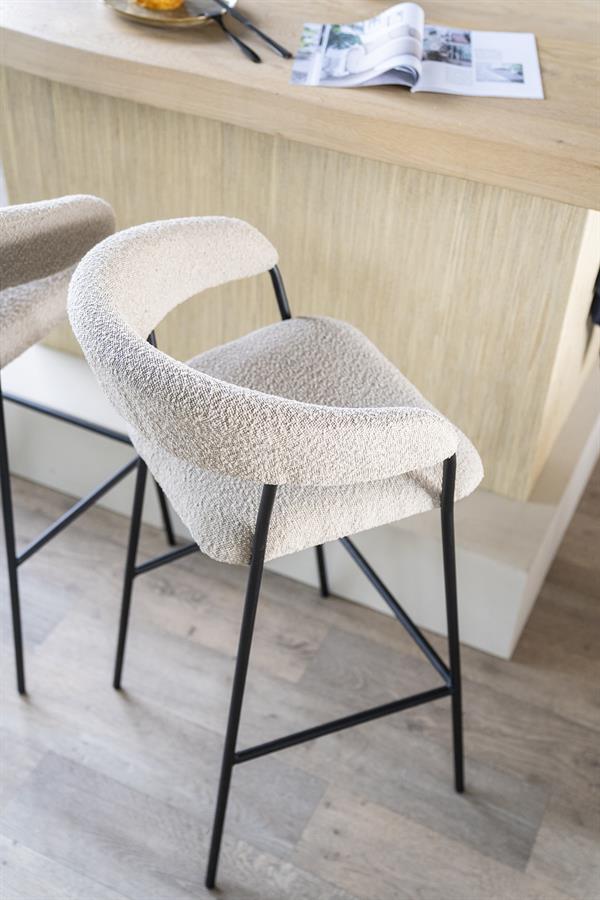 Barstoel bouclé - beige