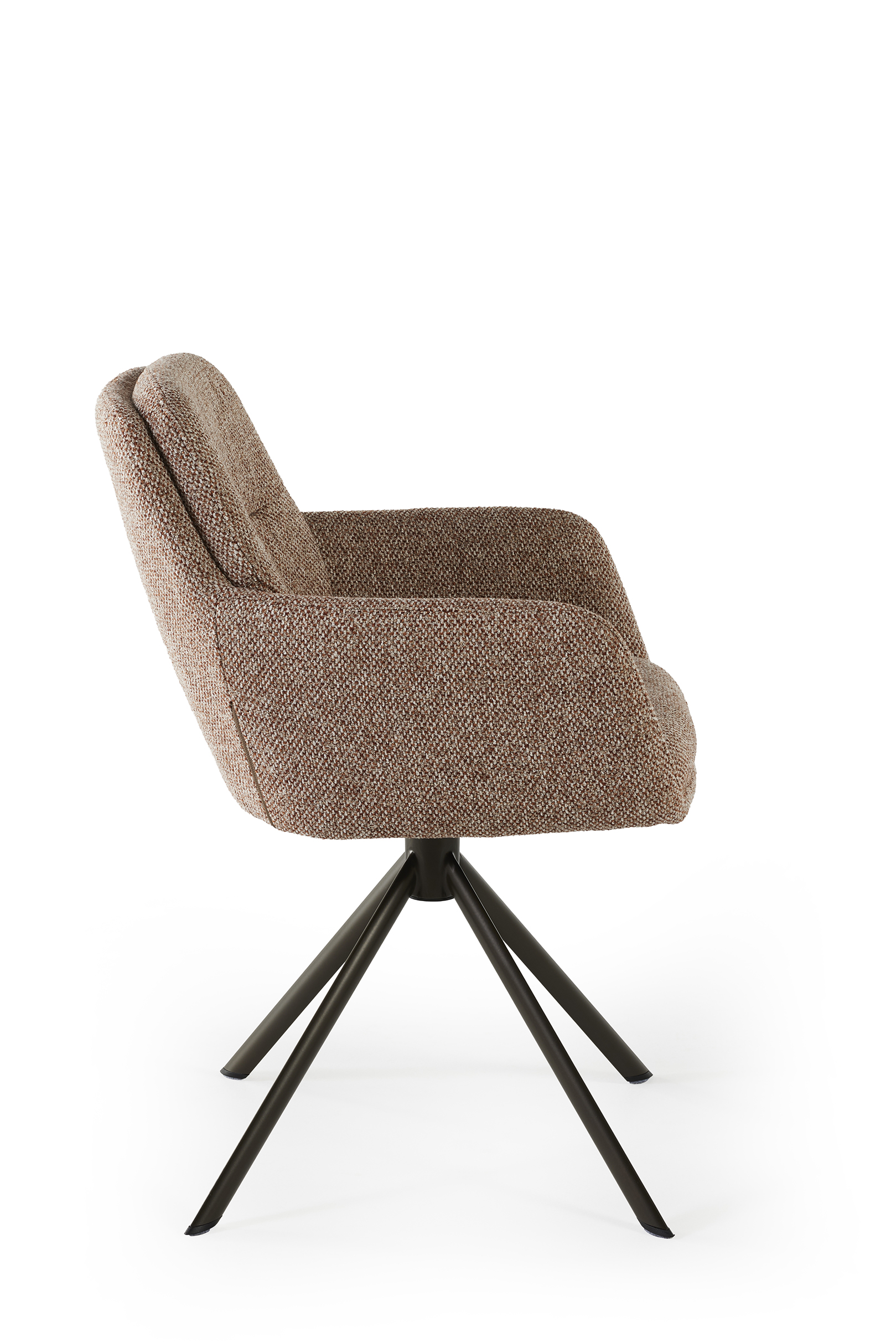 Kuipstoel swivel - cognac/anodic metaal
