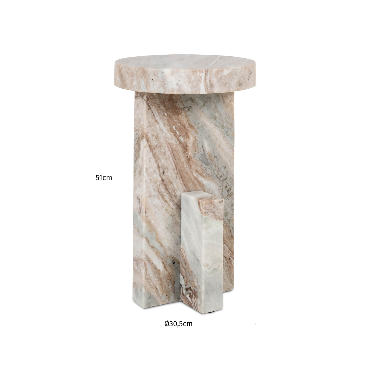 Bijzettafel Sion diam.30,5cm - marmer