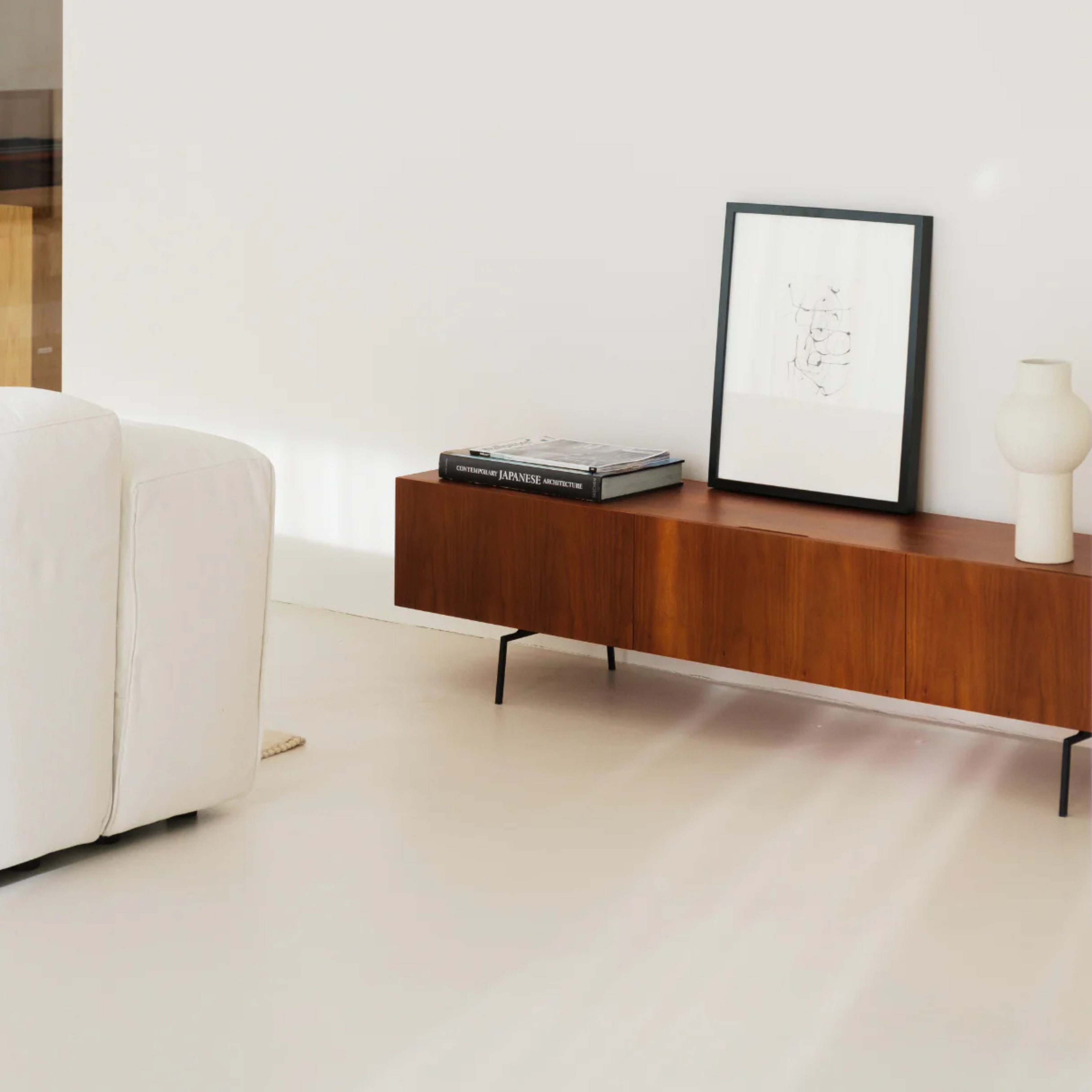 Vintage tv meubel B165cm - walnoot