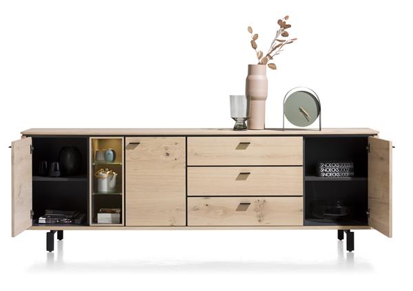 Dressoir Livada met 3 deuren en 3 lades B240 cm - natuur
