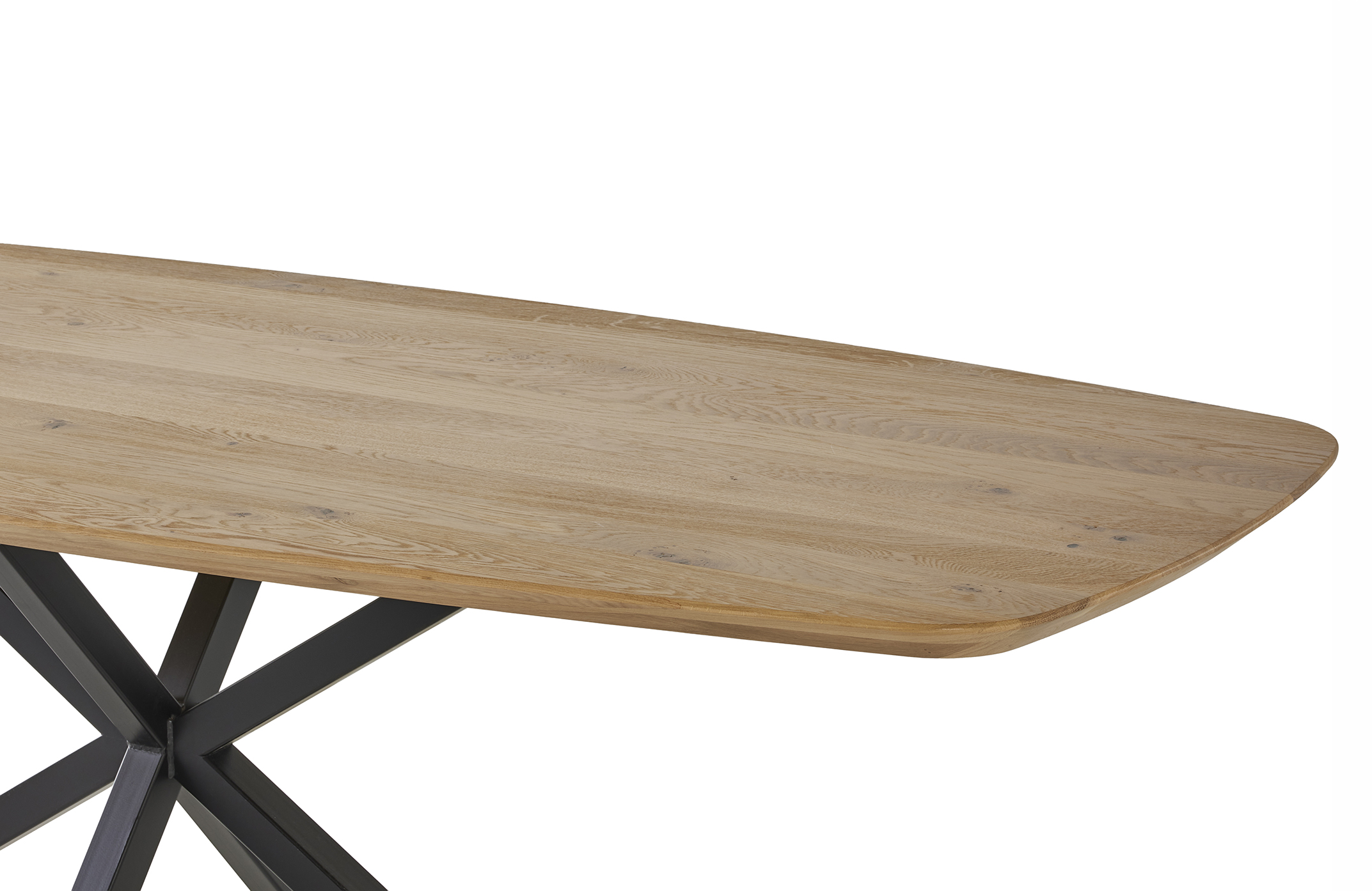 Eettafel 240x100cm - eik/zwart metaal