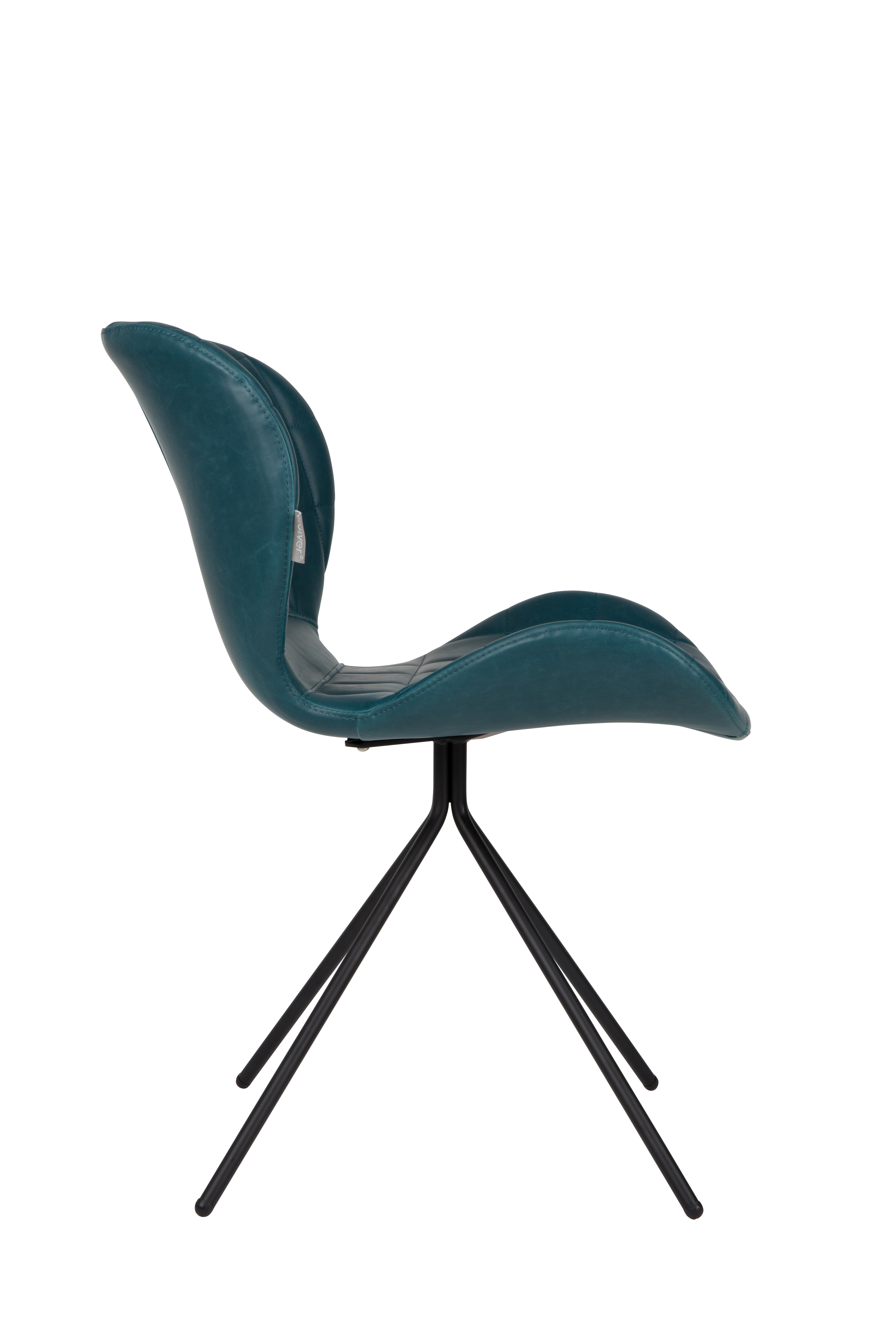 Eetkamerstoel OMG in lederlook - Petrol blauw