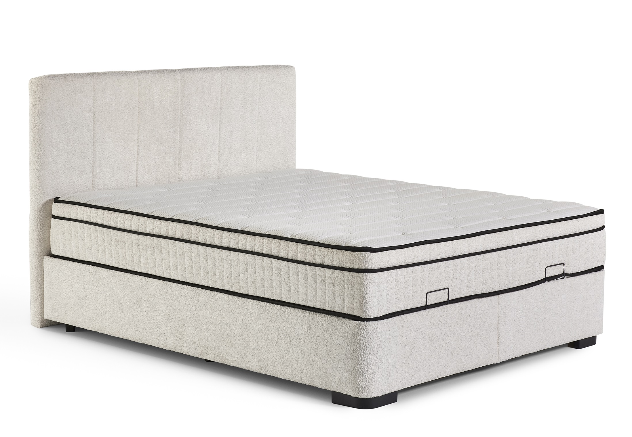 Boxspring met opbergruimte 160x200cm (incl. matras) - ecru