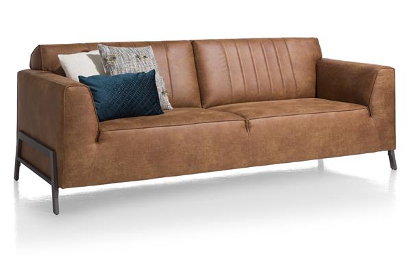 Salon Zembla 3-zit in leder - cognac