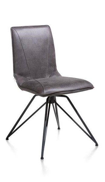 Eetkamerstoel Mac in lederlook - zwart