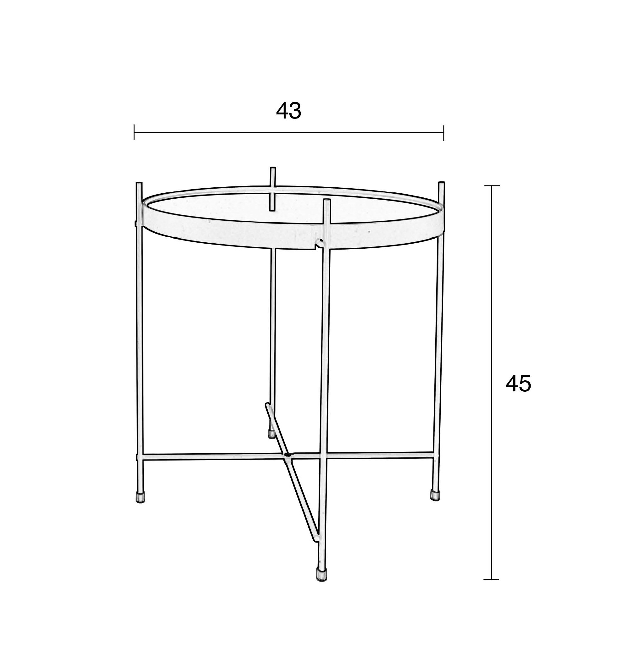 Bijzettafel 43 x 45cm