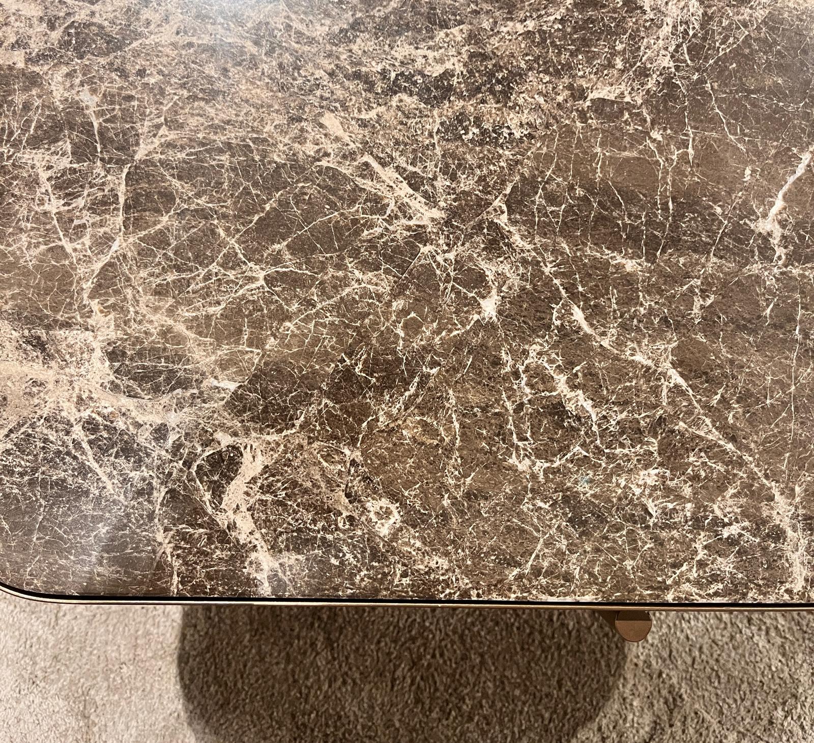 Salontafel met marmer blad - brons/empardor dark 