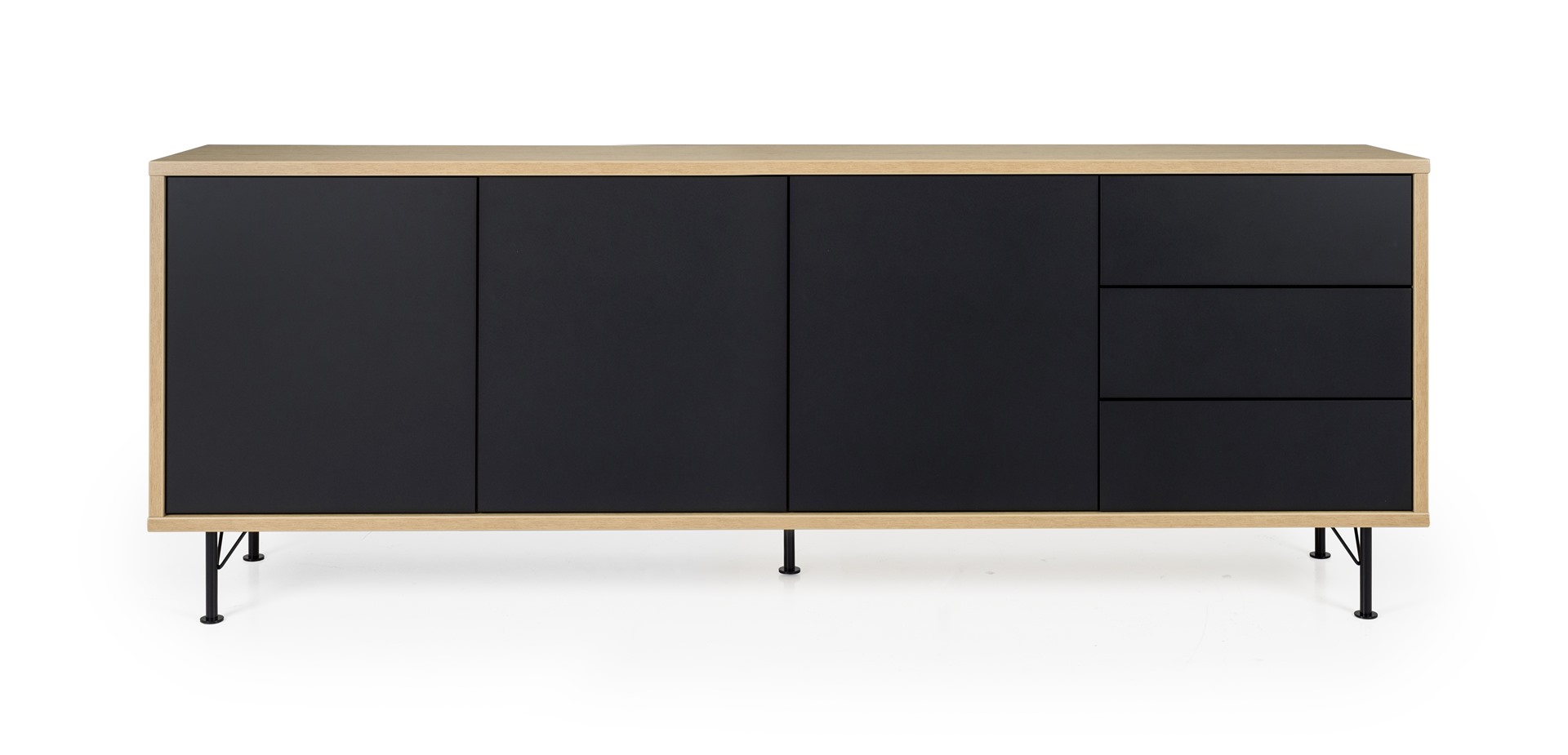 Dressoir Flow 206cm 3 deuren, 3 laden