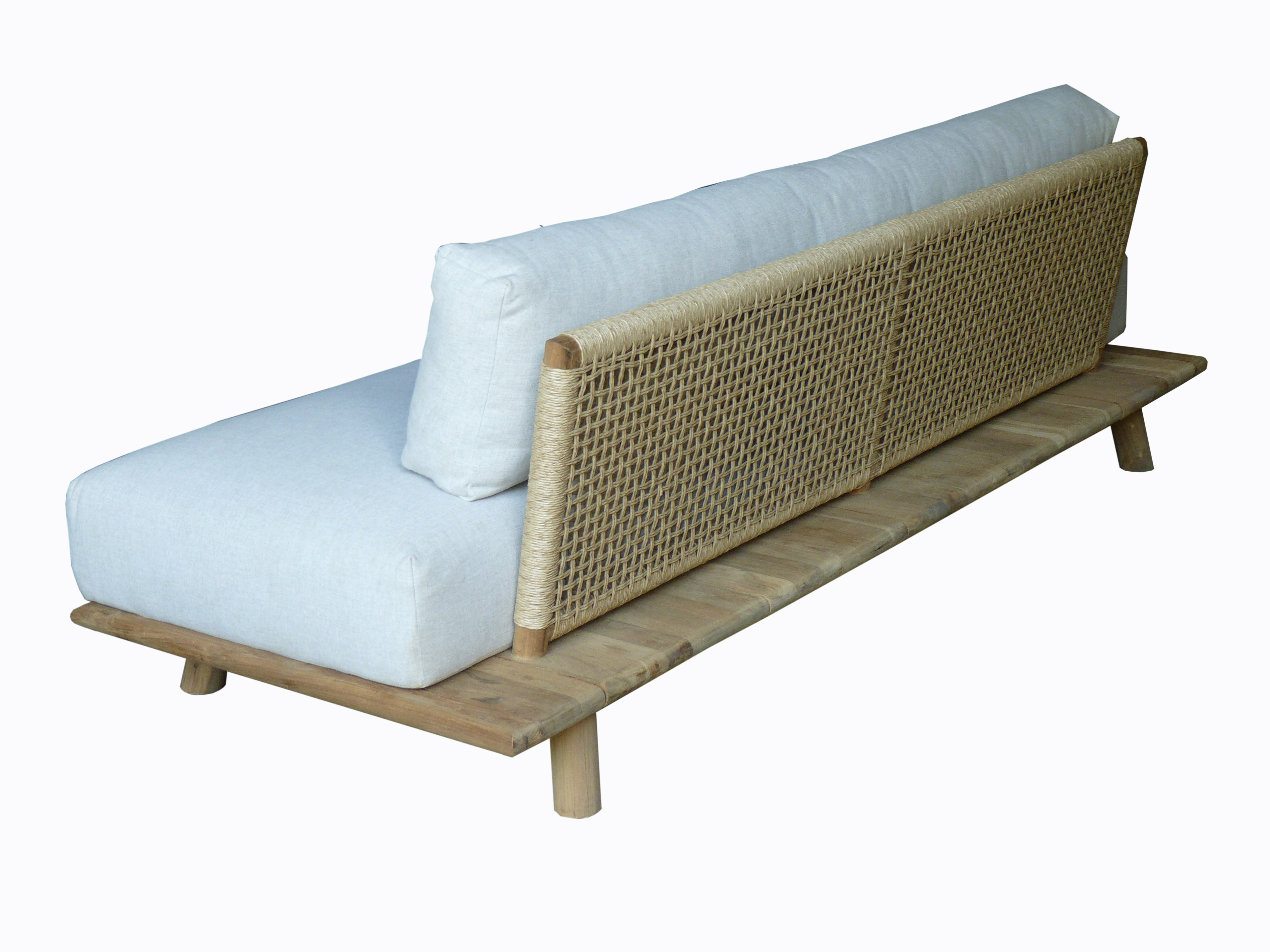 Loungezetel 2-zit - teak/textiel