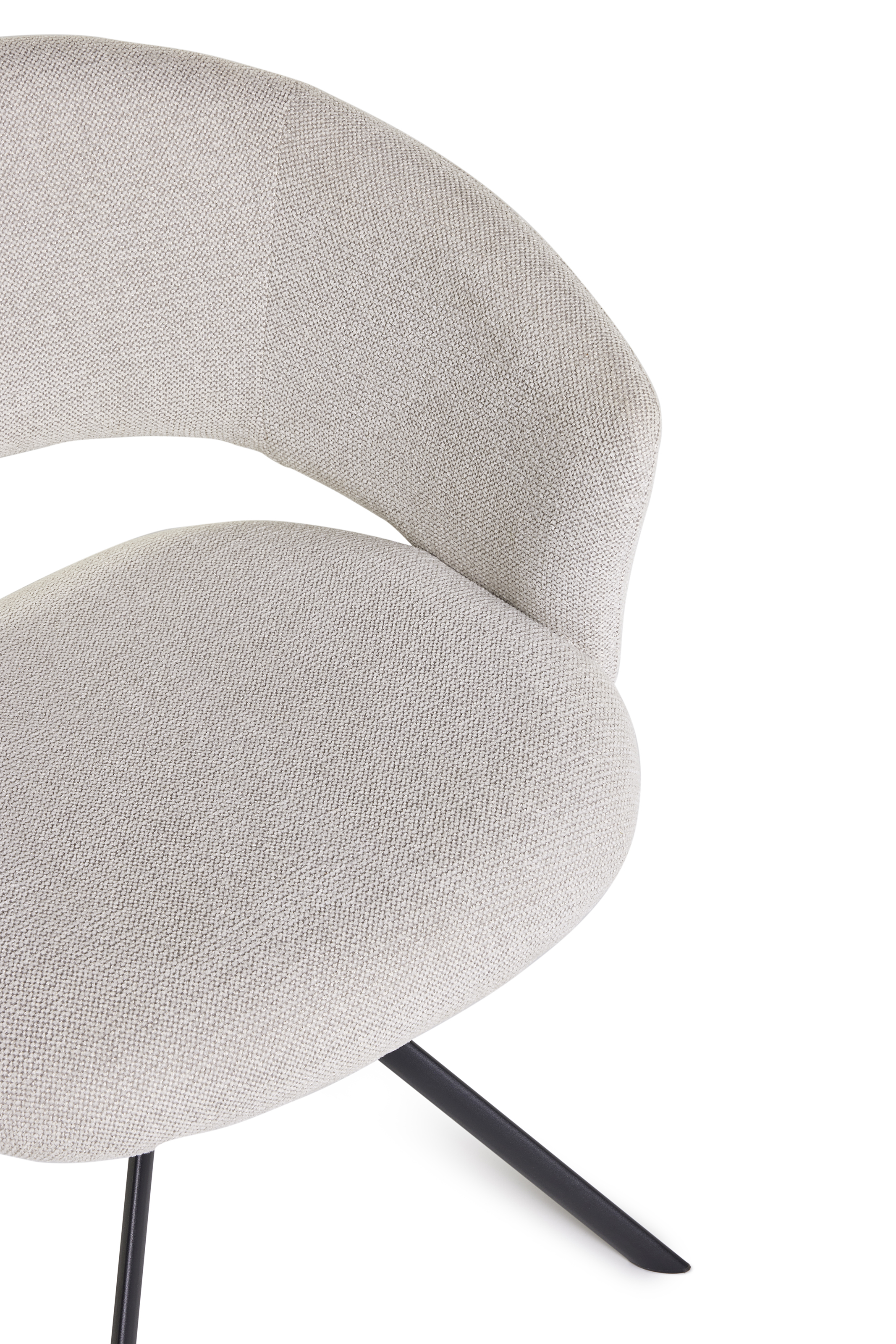 Draaibare kuipstoel met open rug - lichtgrijs