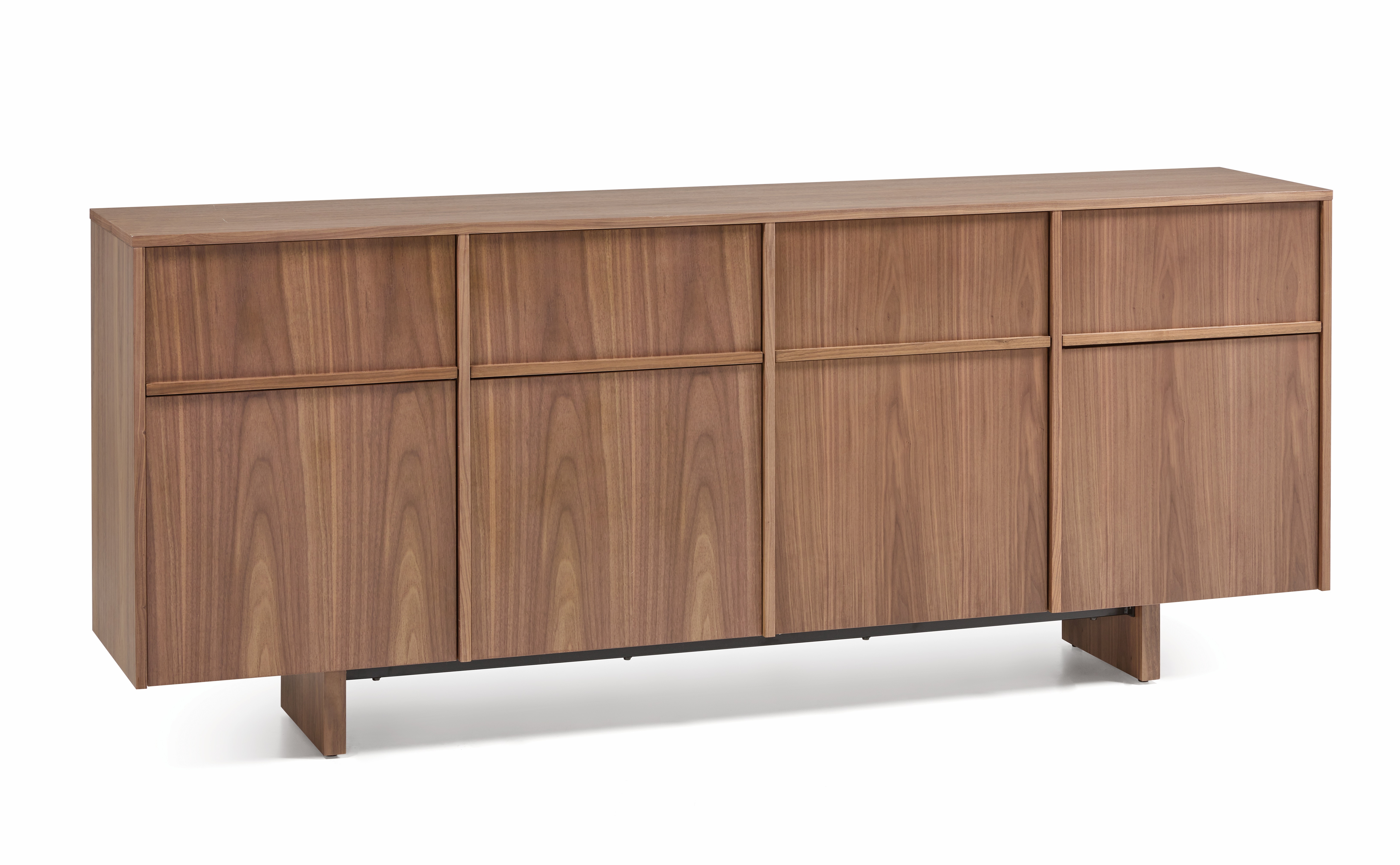 Dressoir met 4 deuren en 4 lades - fineer walnoot
