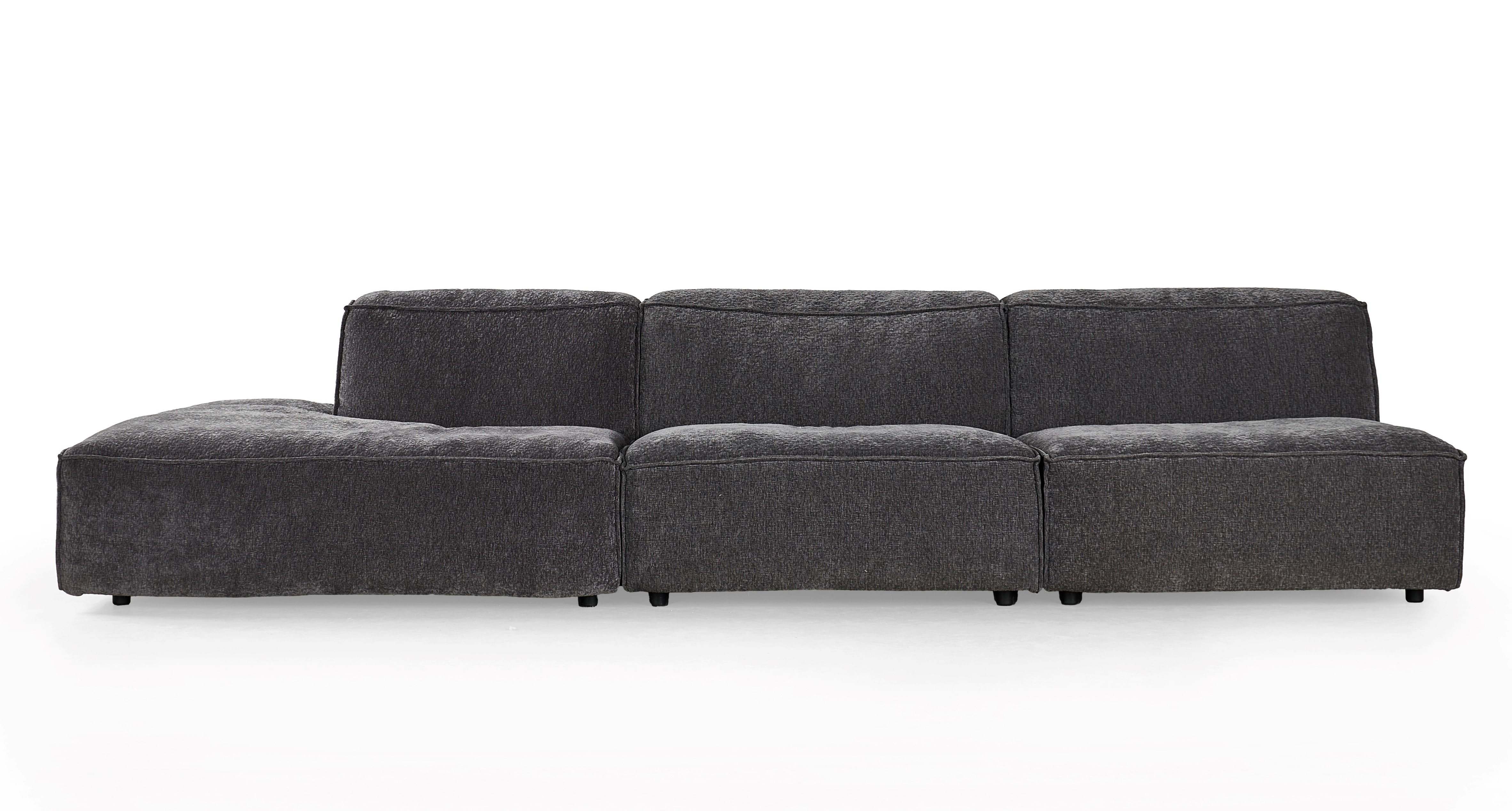 Salon met ottoman (links) - grijs