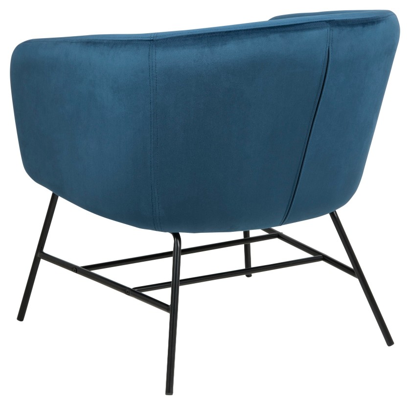 Fauteuil in fluweel - donkerblauw