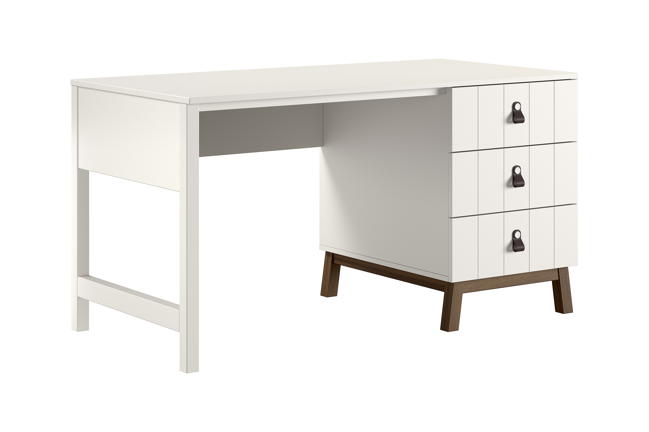 Bureau met 3 laden - clay/walnoot