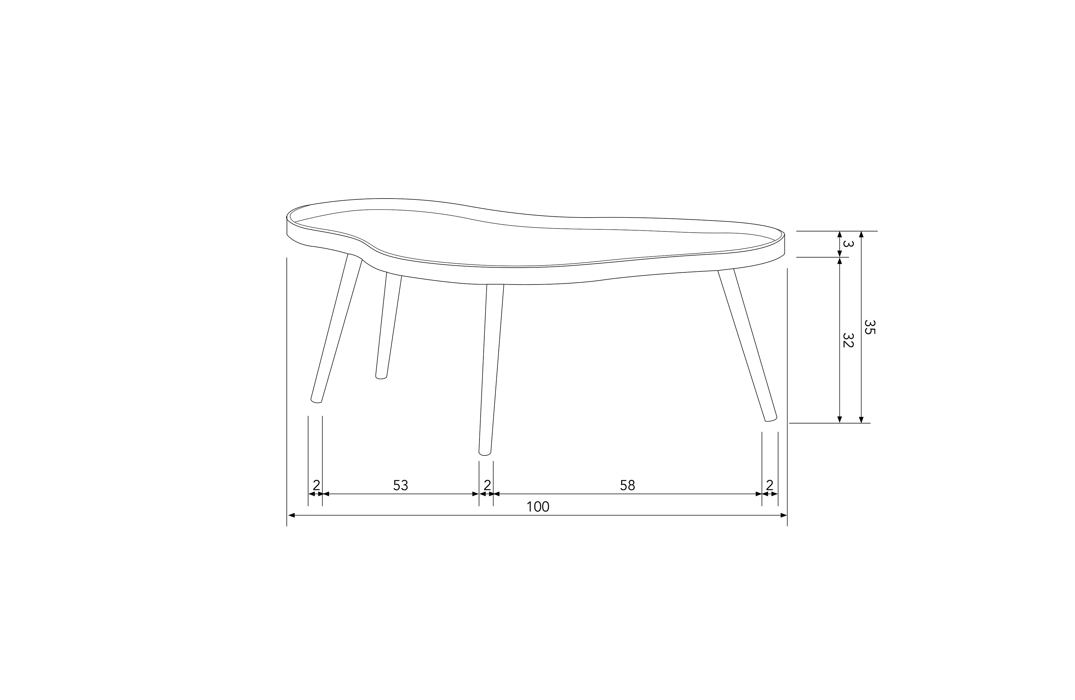 Organische salontafel Mae - beige