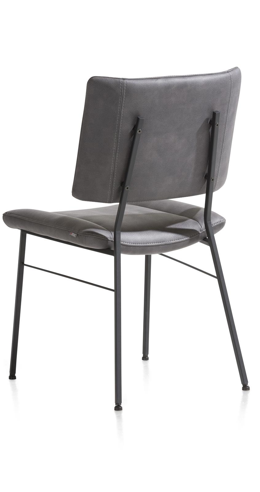 Stoel Tatum in lederlook - antracietgrijs