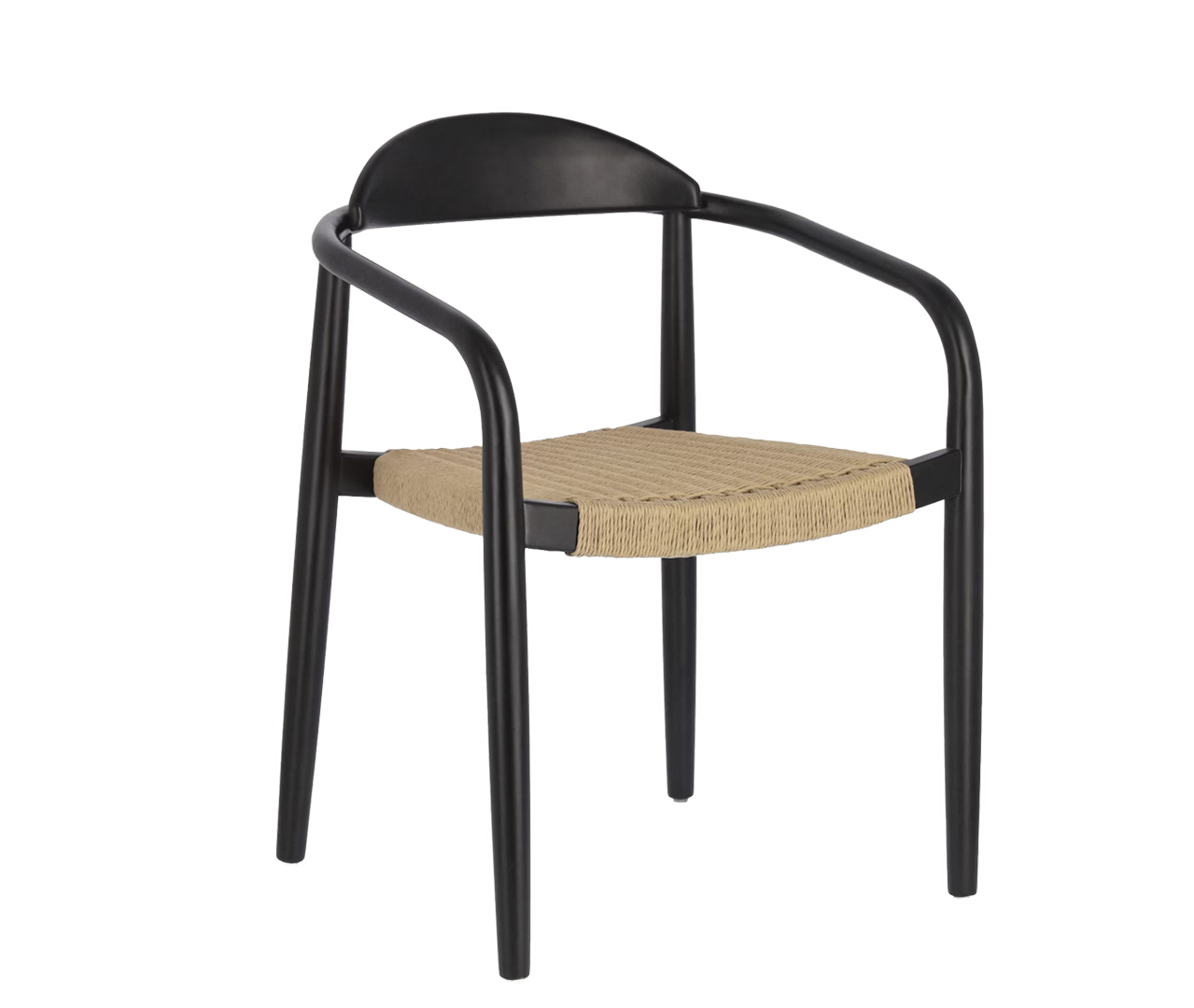 Houten armstoel stapelbaar - zwart acacia