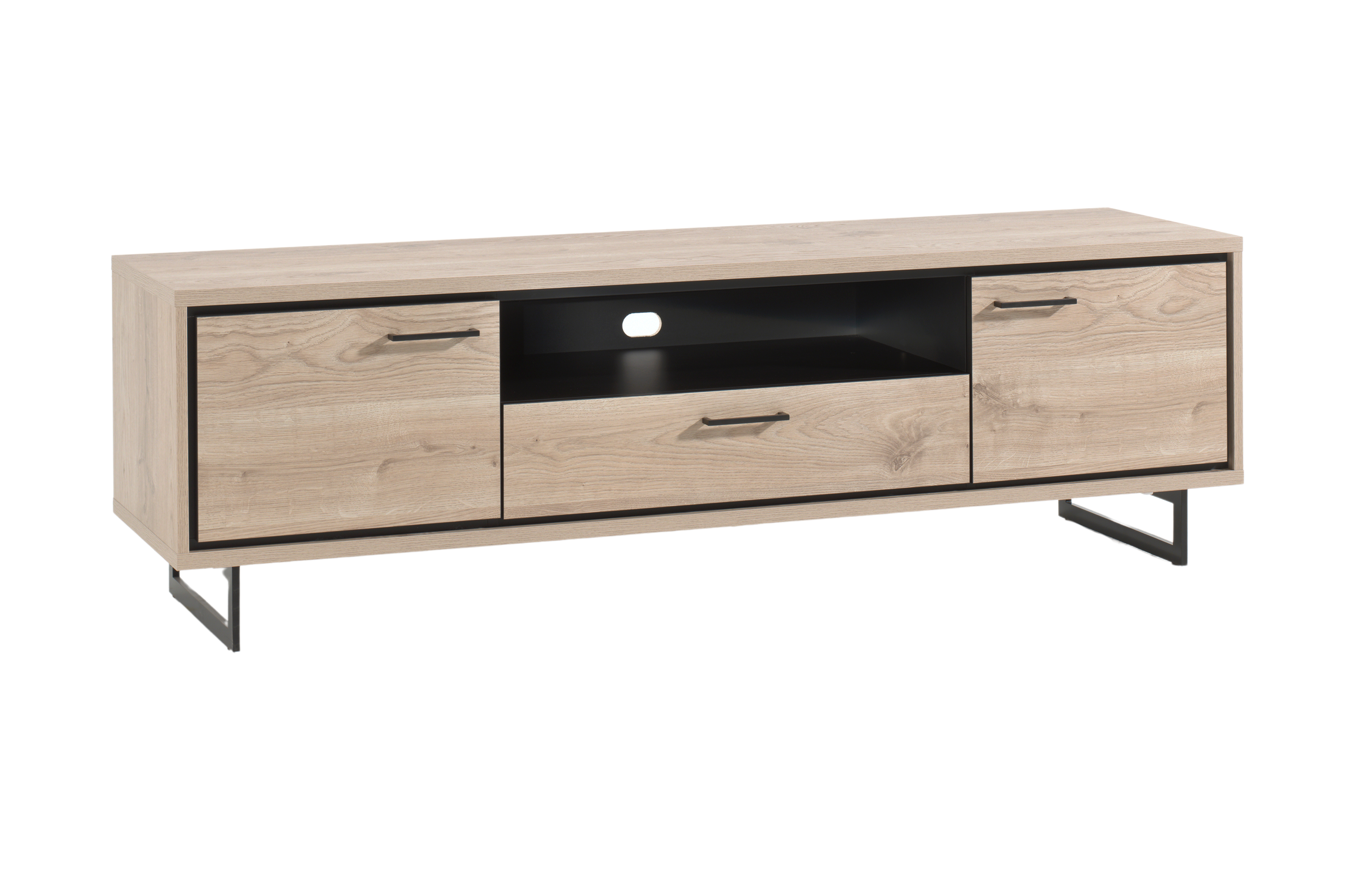 Tv-meubel met 2 deuren en lade - natuur