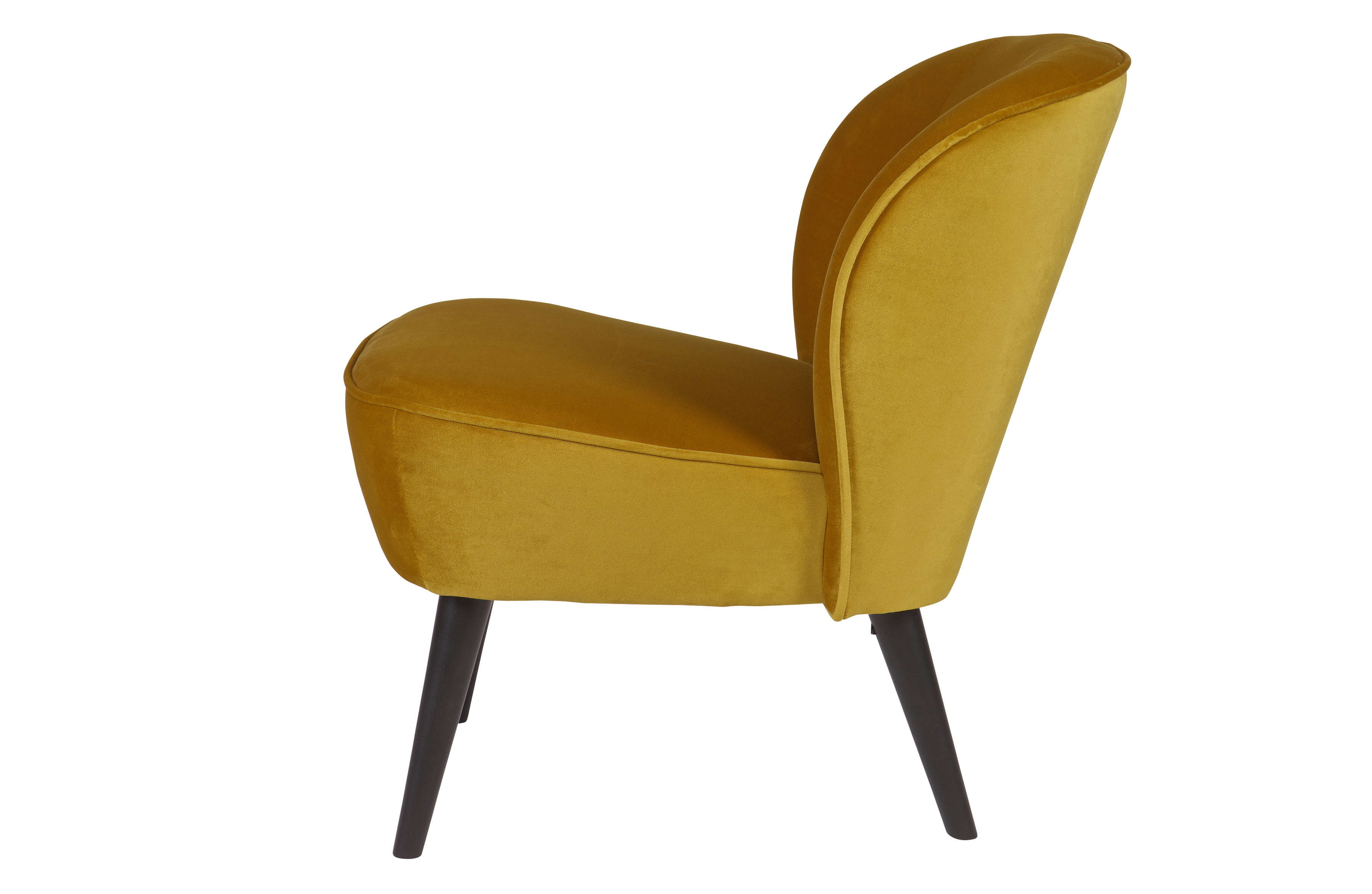Fauteuil Sara in fluweel - okergeel