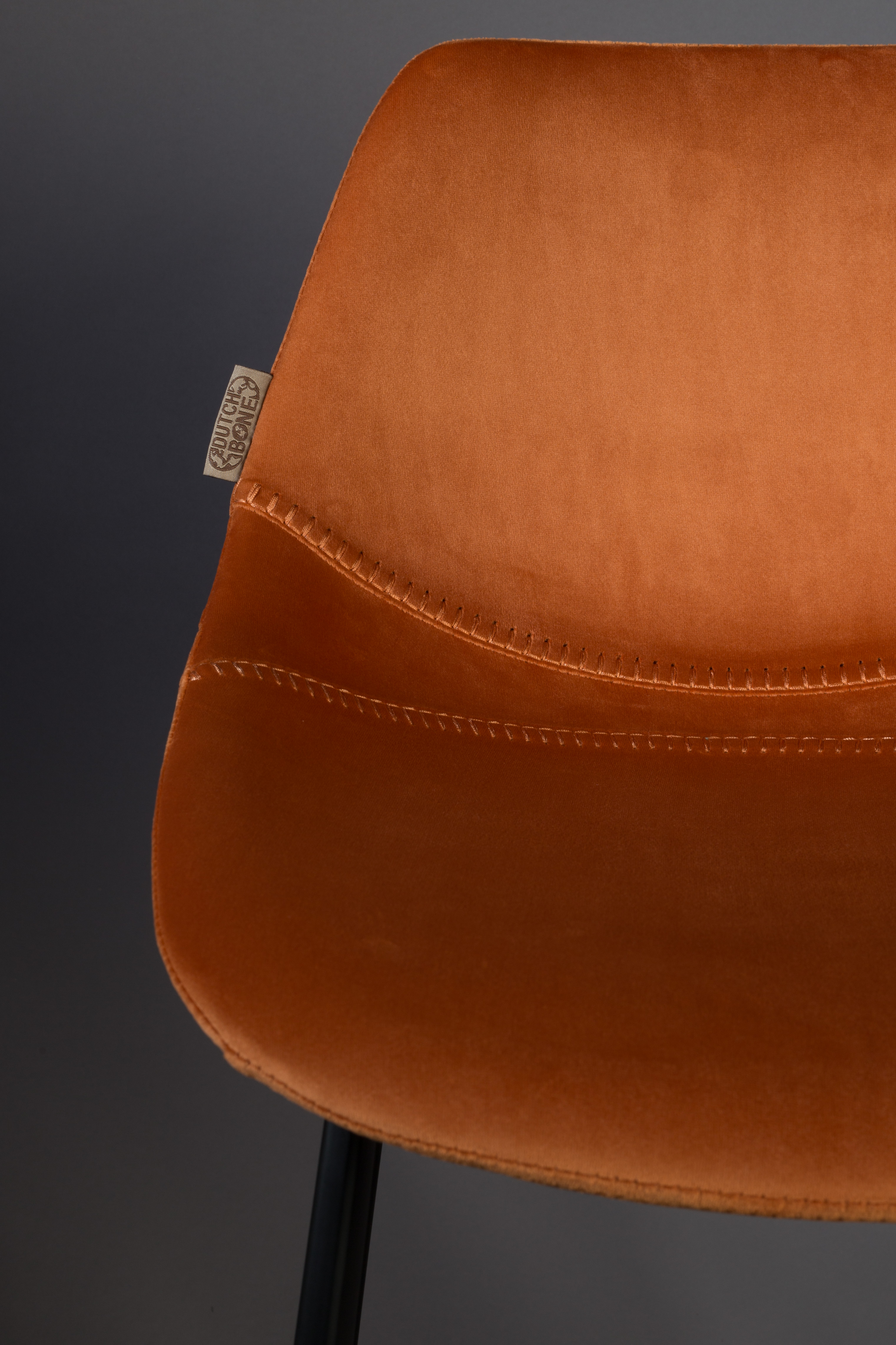 Counterstoel Franky in velvet 65cm - Orange