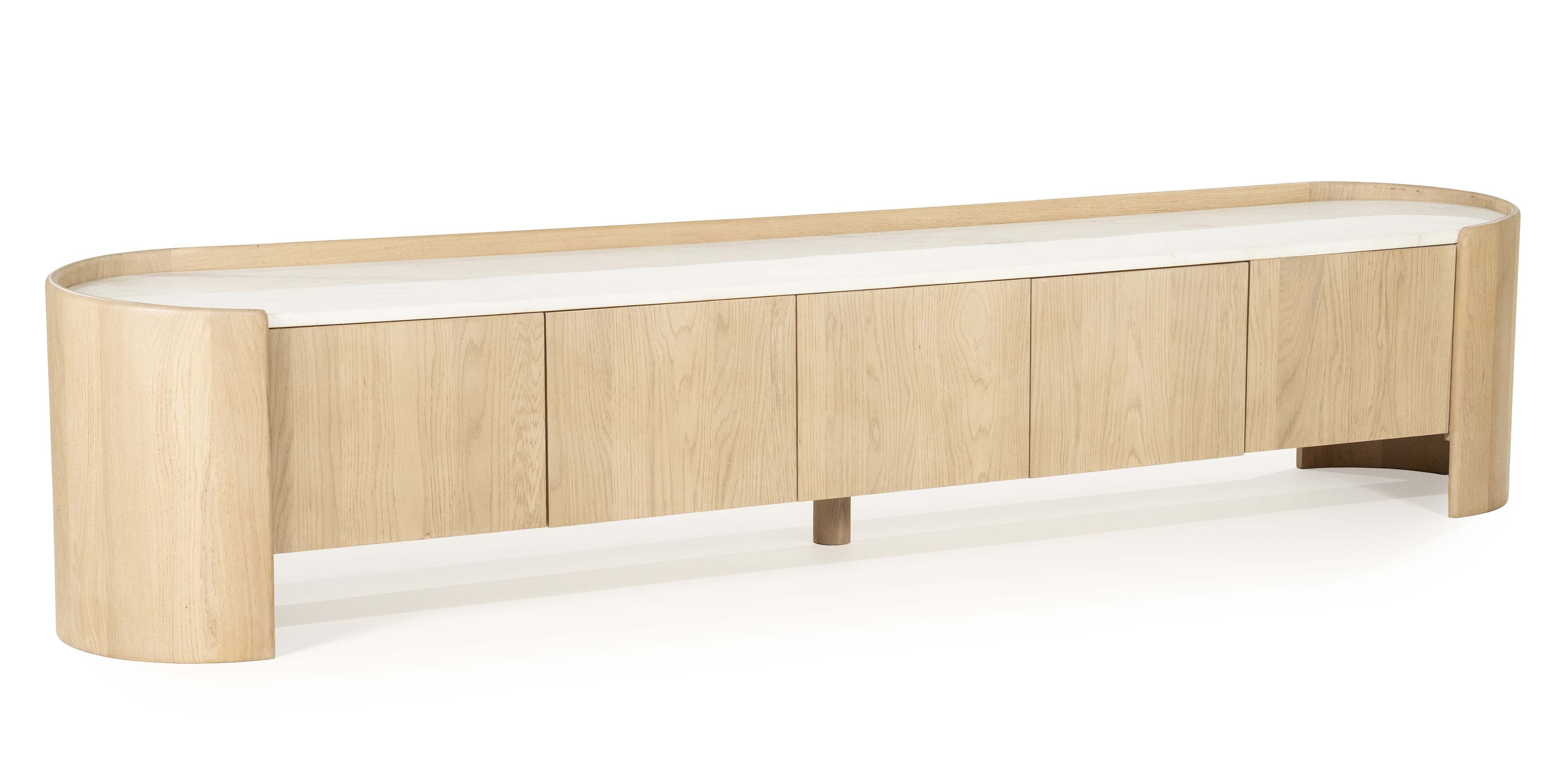 Tv meubel 5 deuren - 240cm - eik/marmer