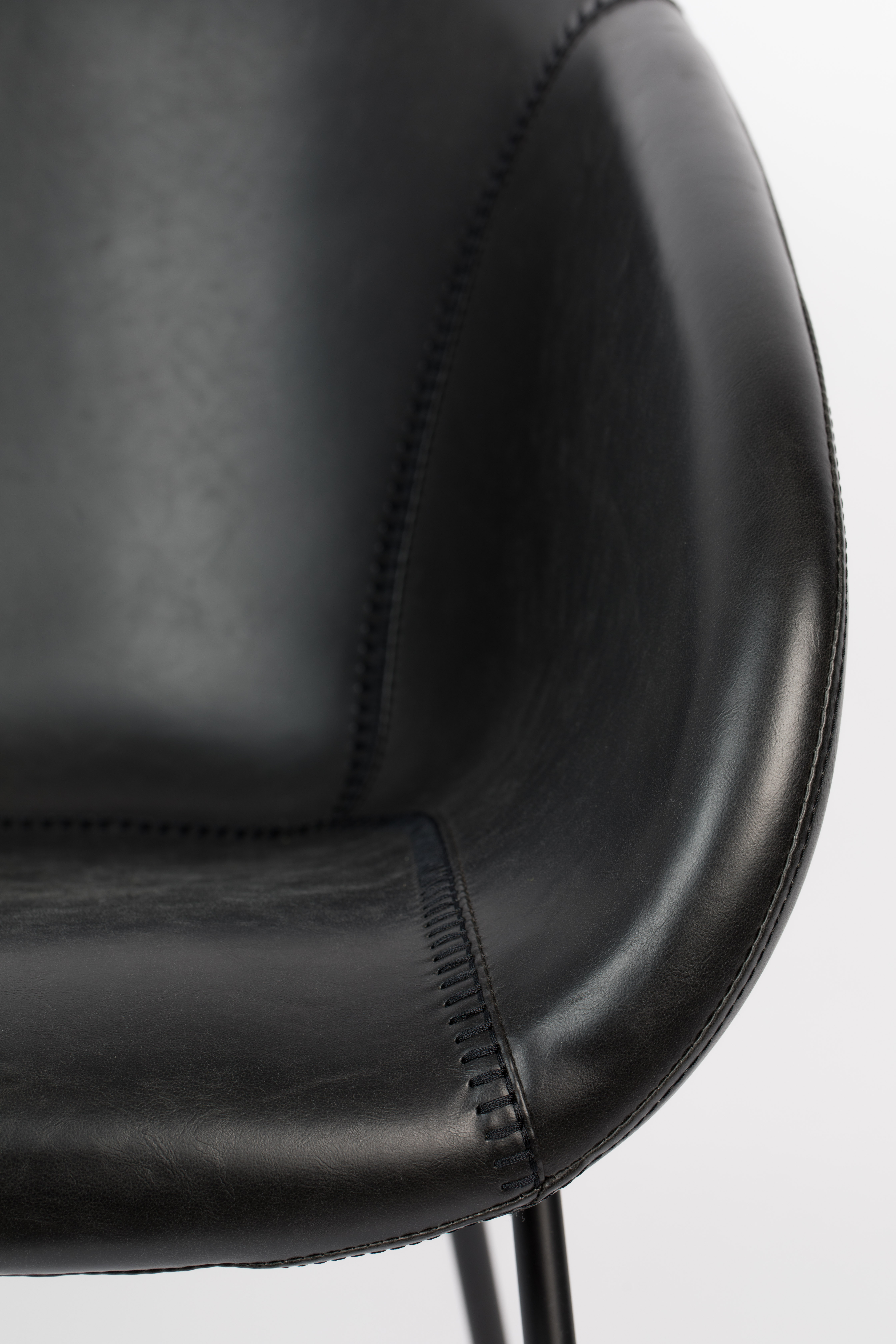 Fauteuil Feston in lederlook - zwart