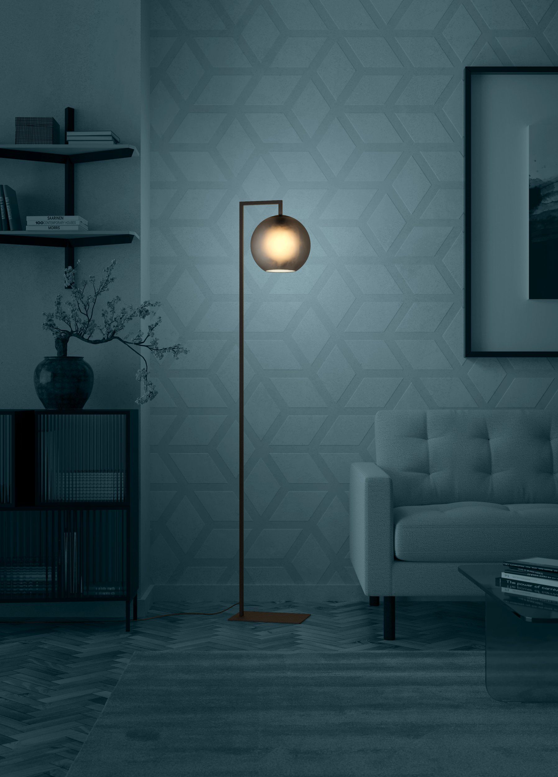 Vloerlamp Arangona 1x E27 - mat grijs