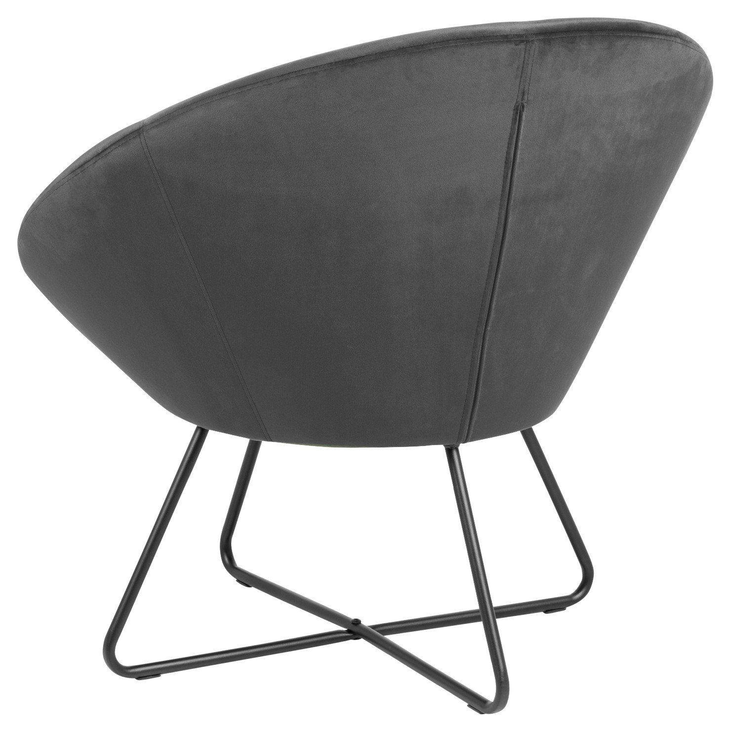 Fauteuil in fluweel - donkergrijs
