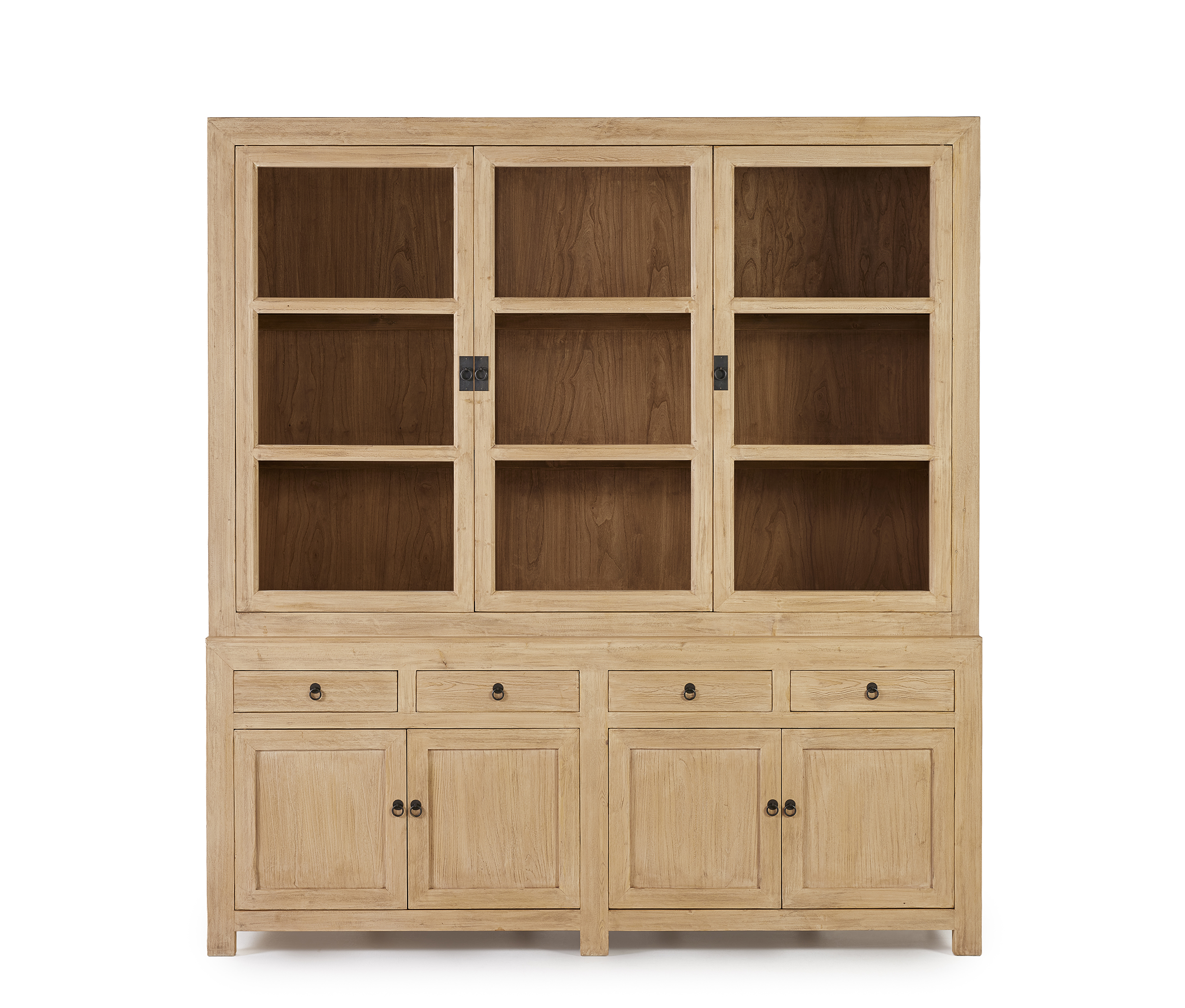 Vitrinekast B220cm - old pinewood