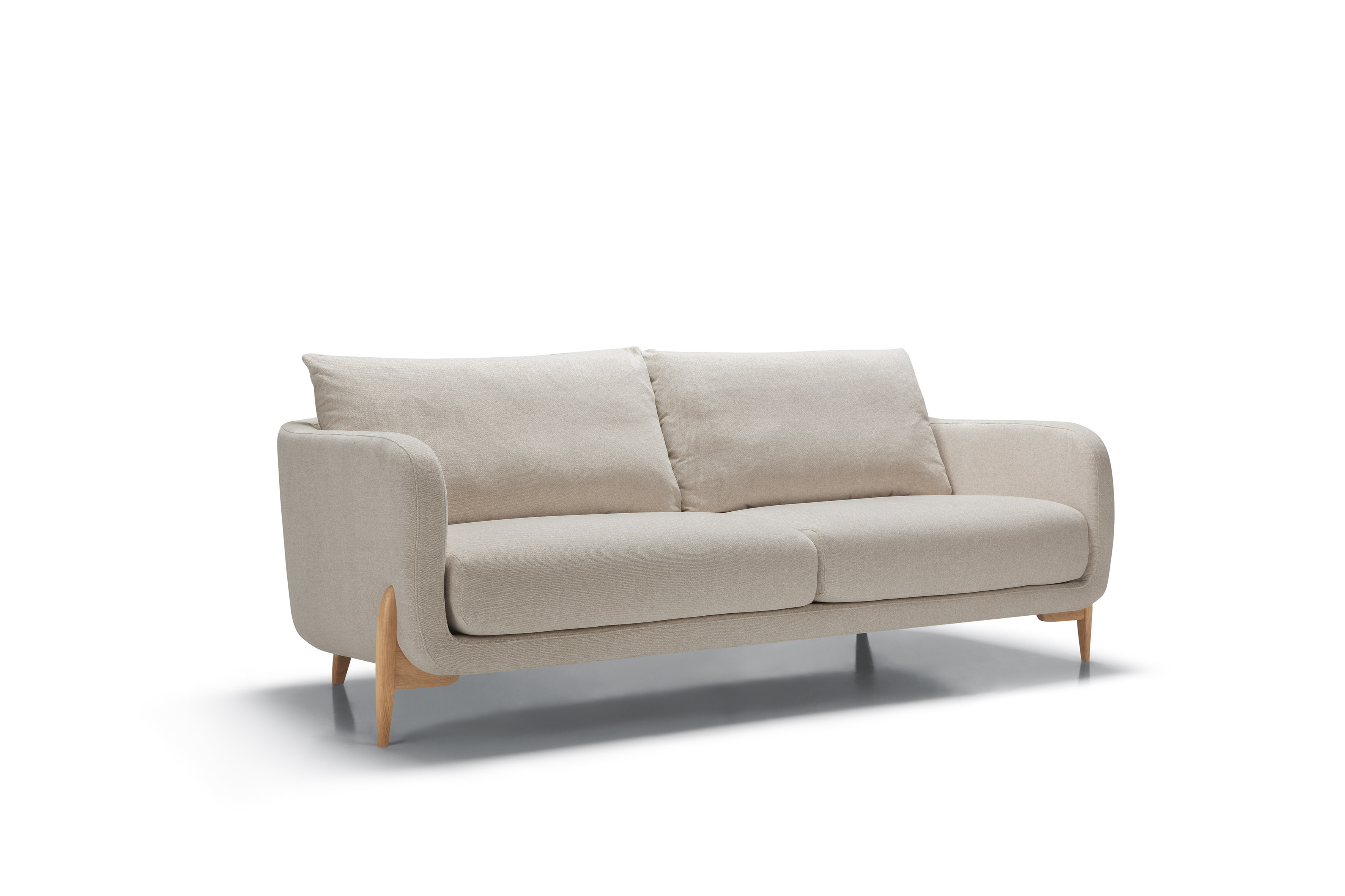Salon Jenny 3-zit met houten poten - Natural ecru