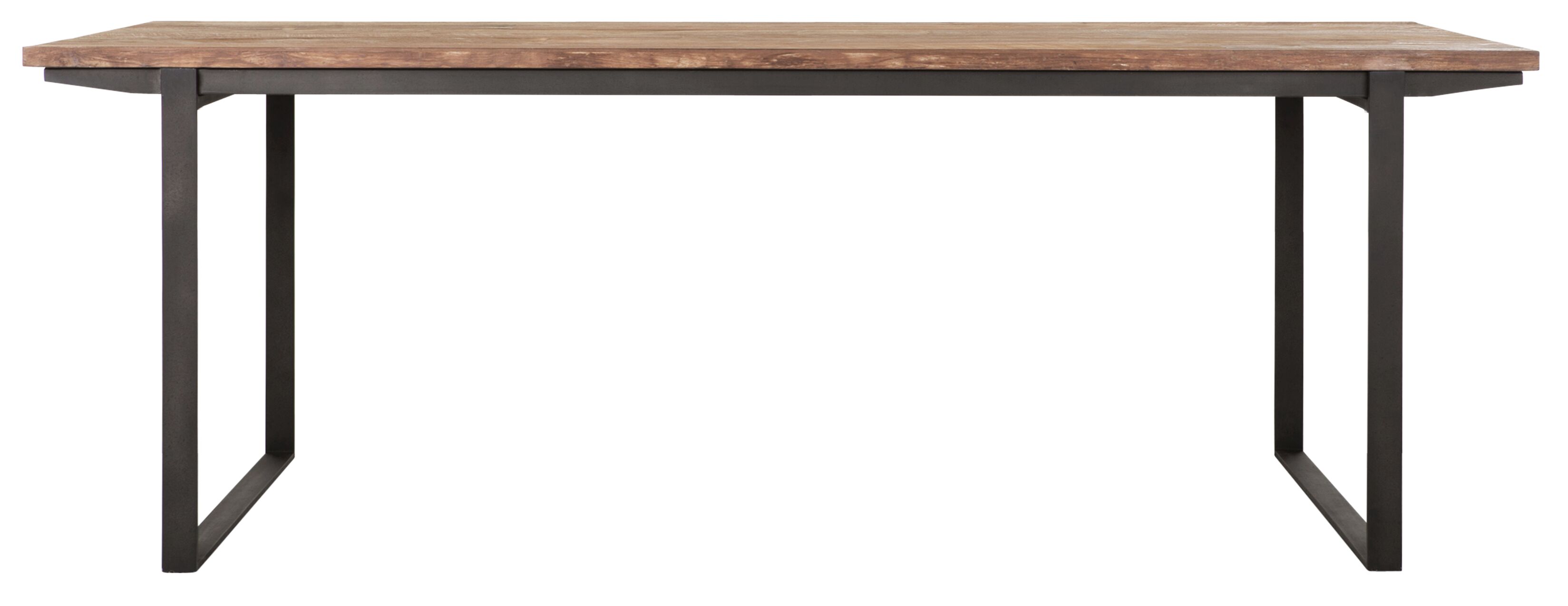 Eettafel met zwart onderstel 225 x 100cm - Naturel teak