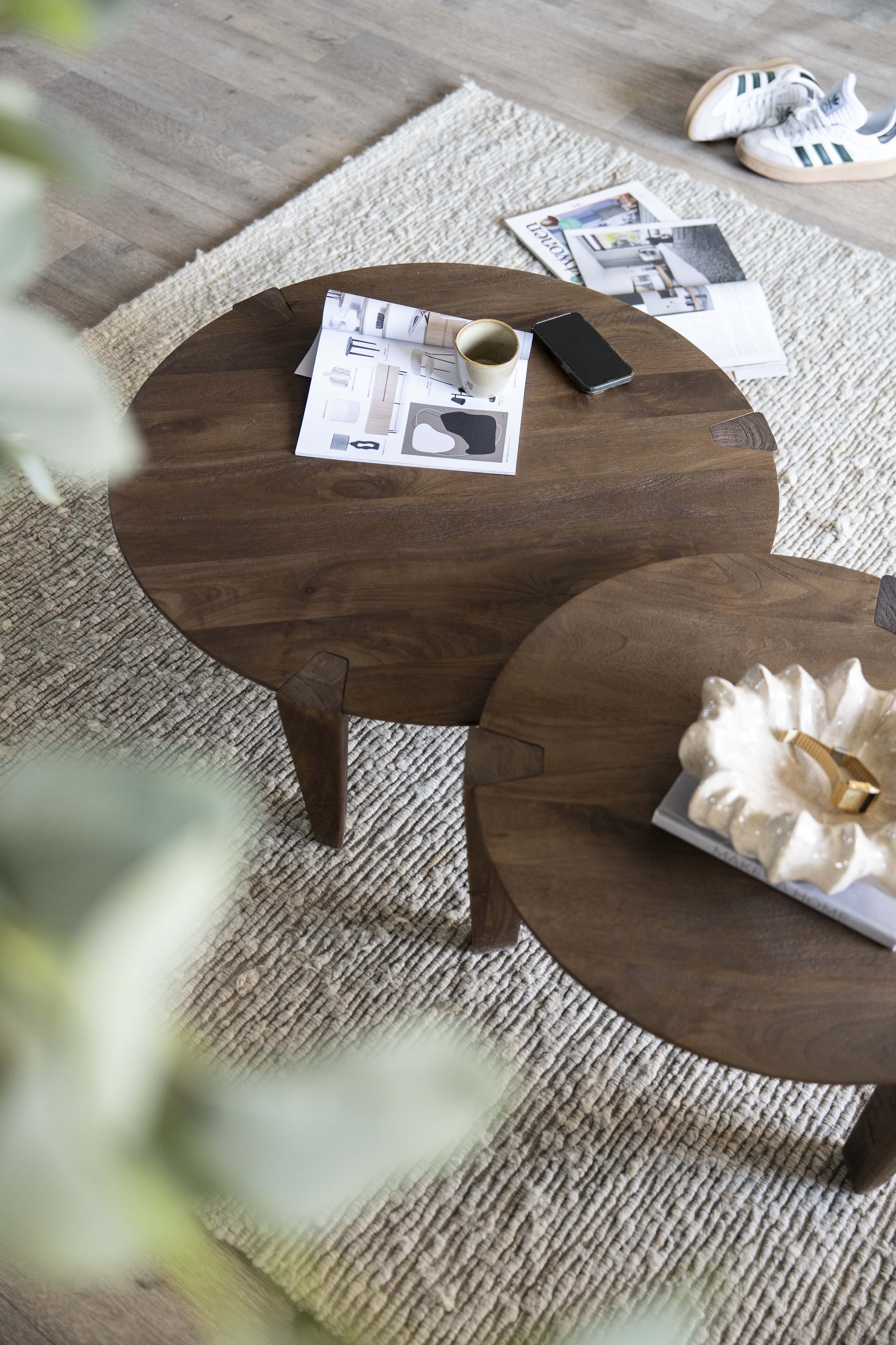 Salontafel diam.80cm - mangohout