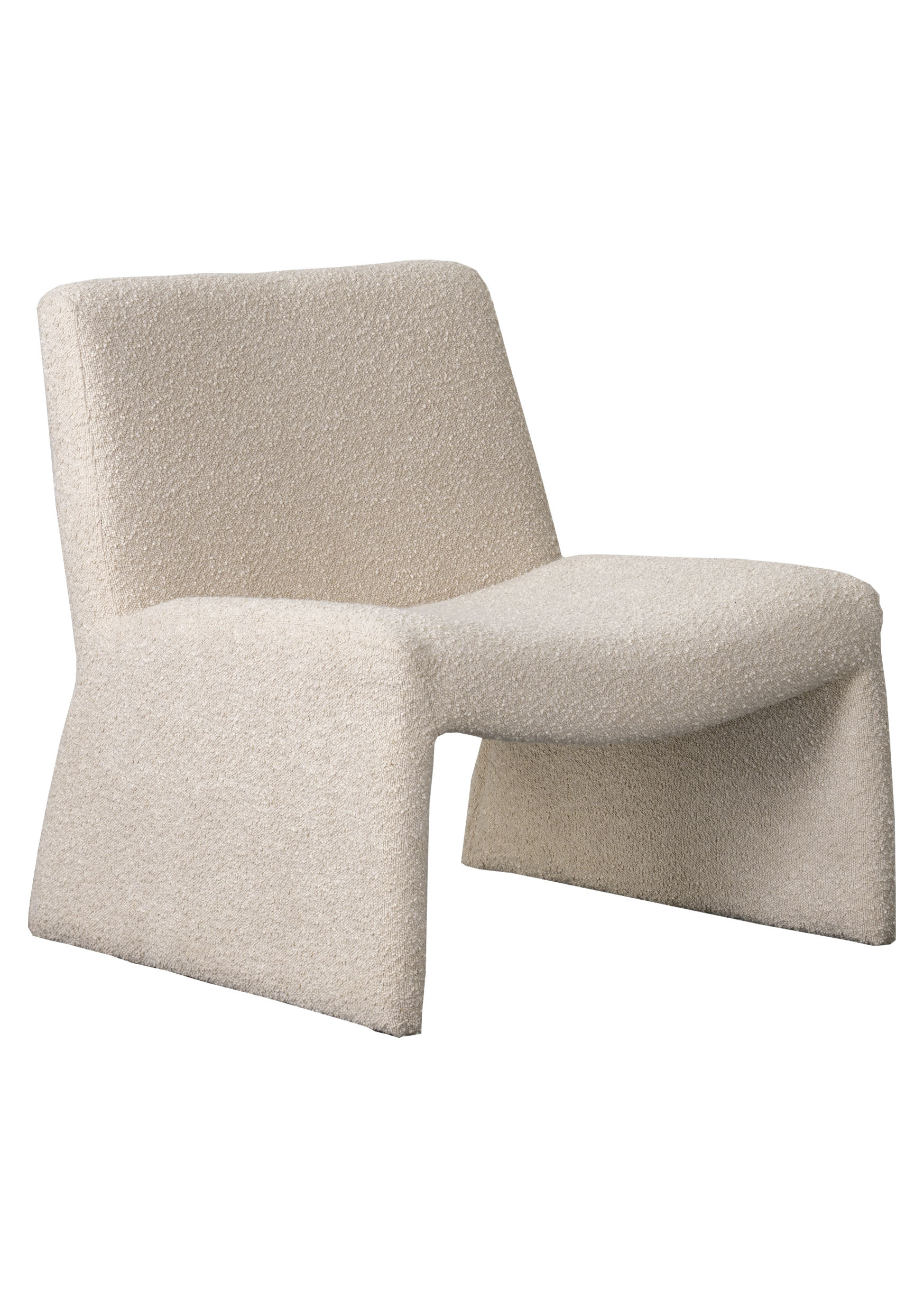 Fauteuil in bouclé stof - ecru