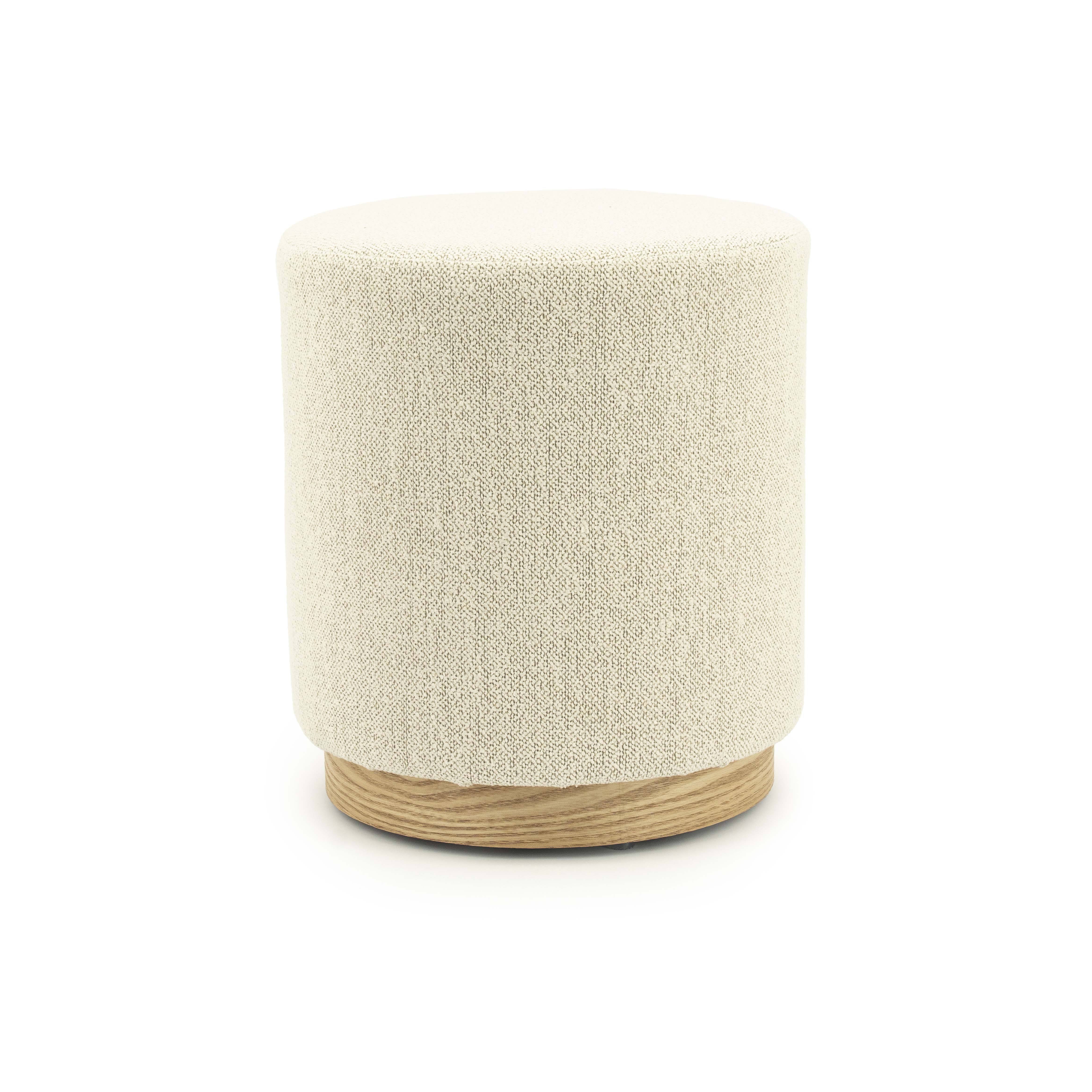 Poef diam.42cm in bouclé stof - beige