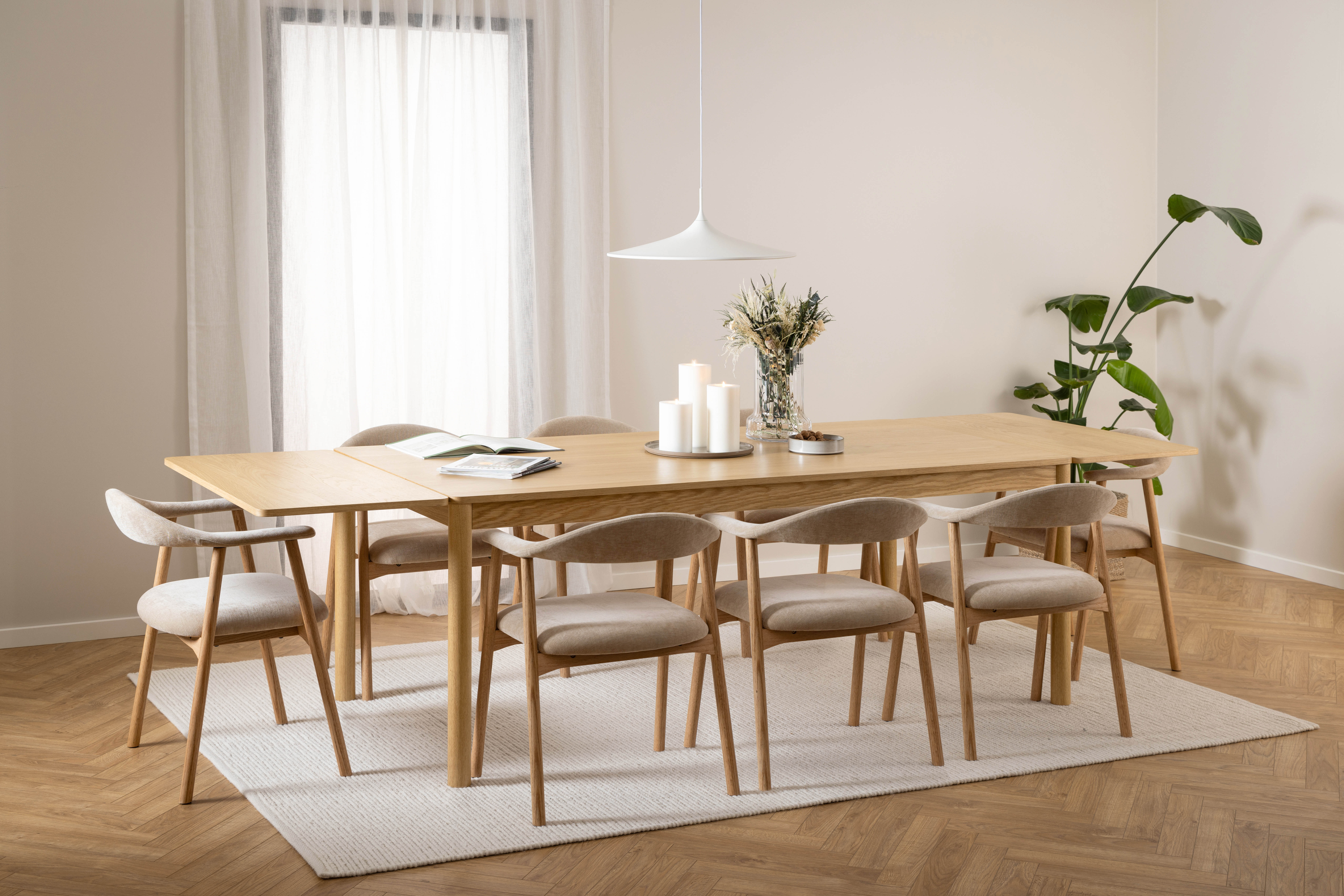 Verlengbare eettafel 200/250/300cm - fineer eik