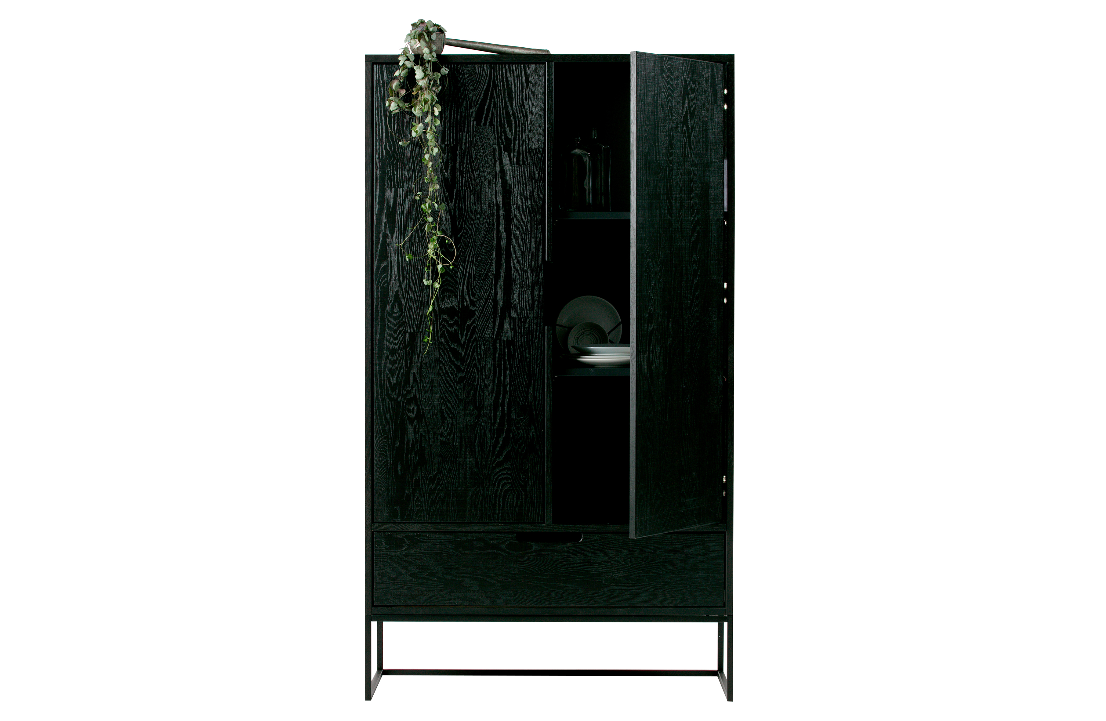 SILAS 2-DOORS CABINET BRUSHED BLACK NIGHT [FSC]