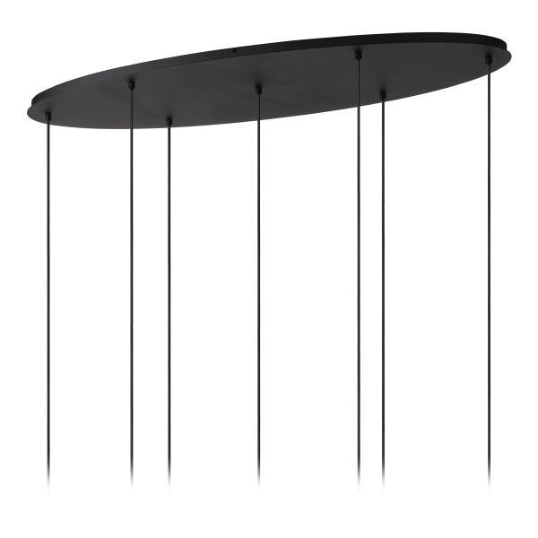 Hanglamp Eloise met zeven pendels - zwart