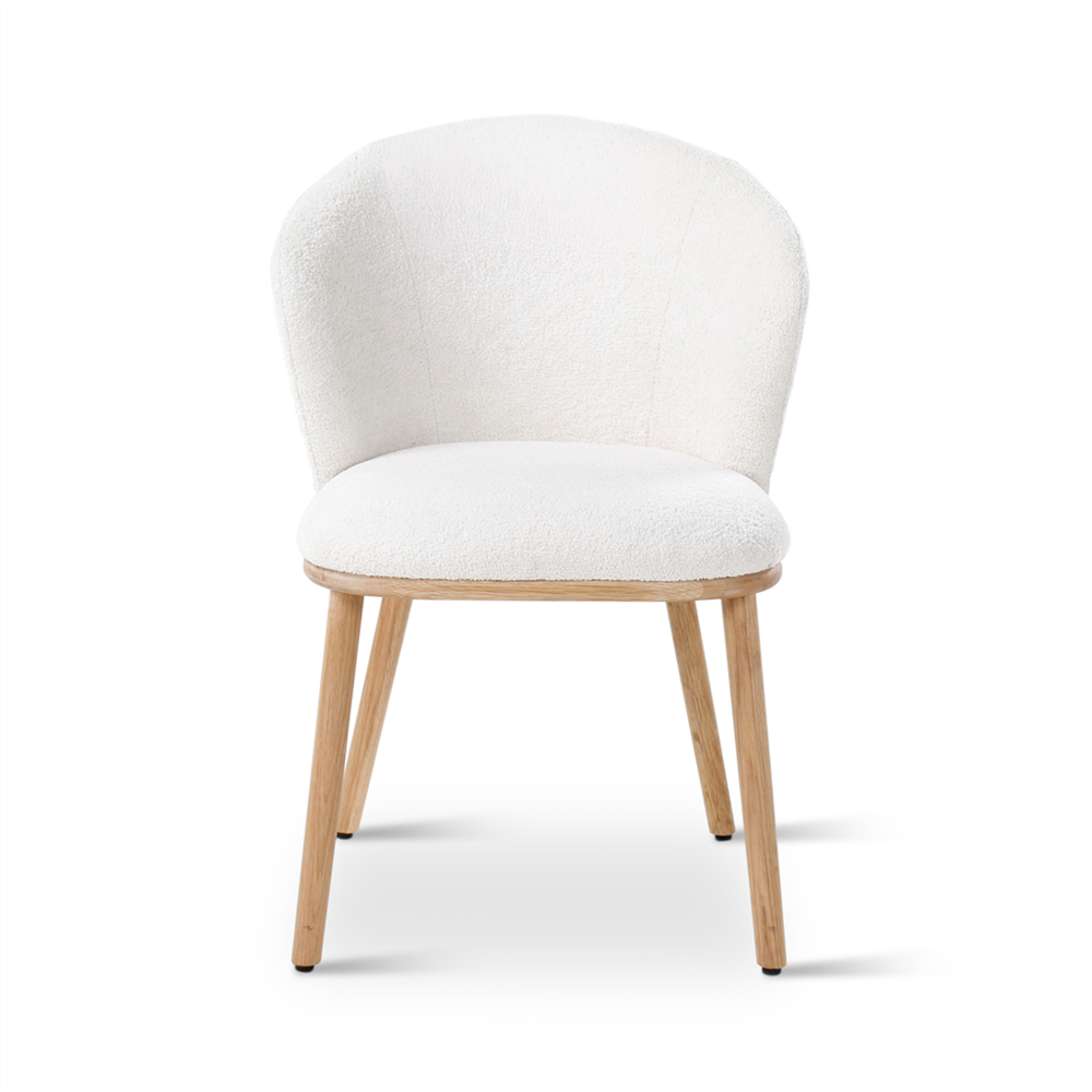 Armstoel - wit/eiken naturel