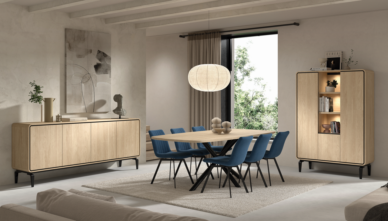 Barkast incl. verlichting - brushed sand oak nature