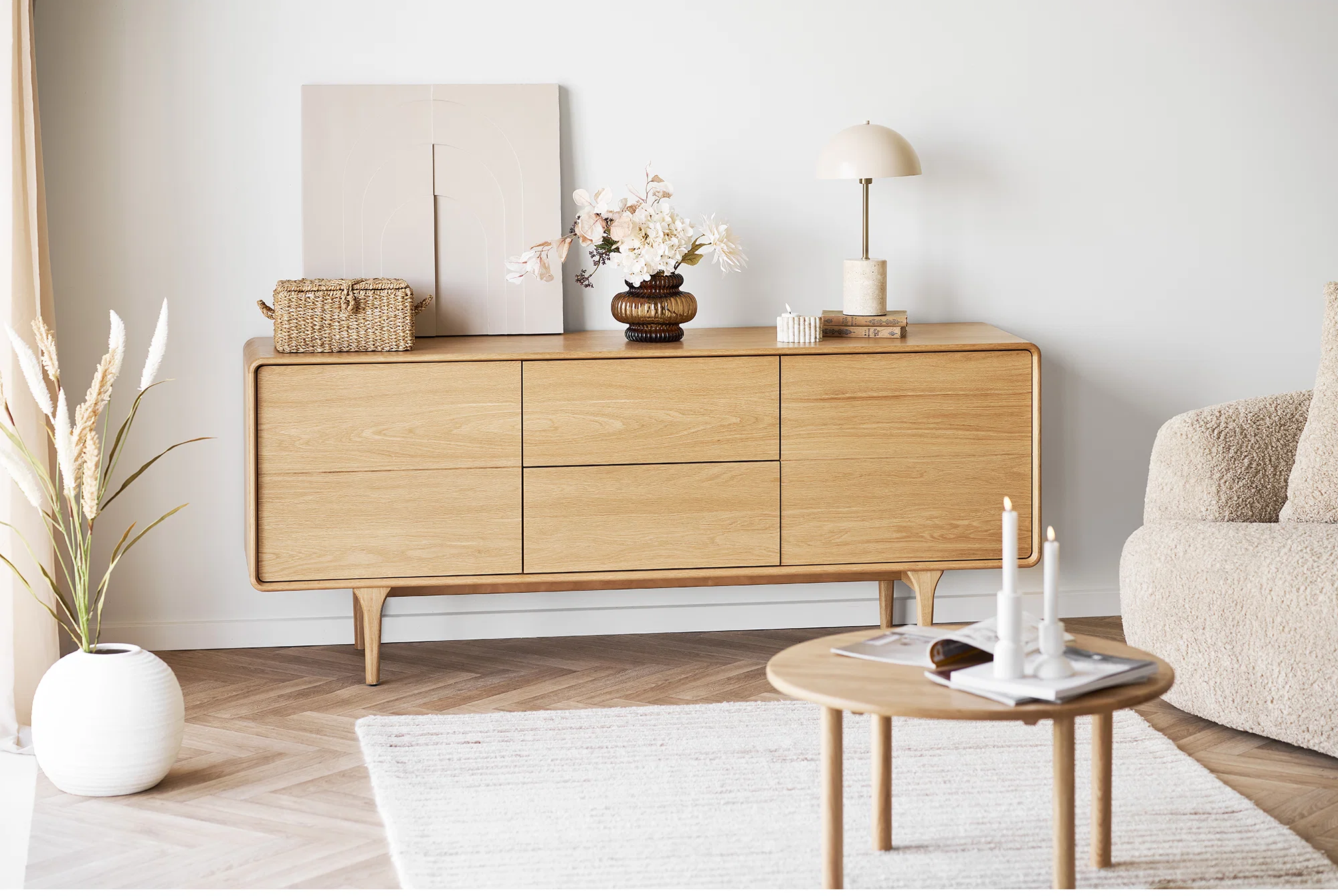 Dressoir 2 deuren 2 laden - eik