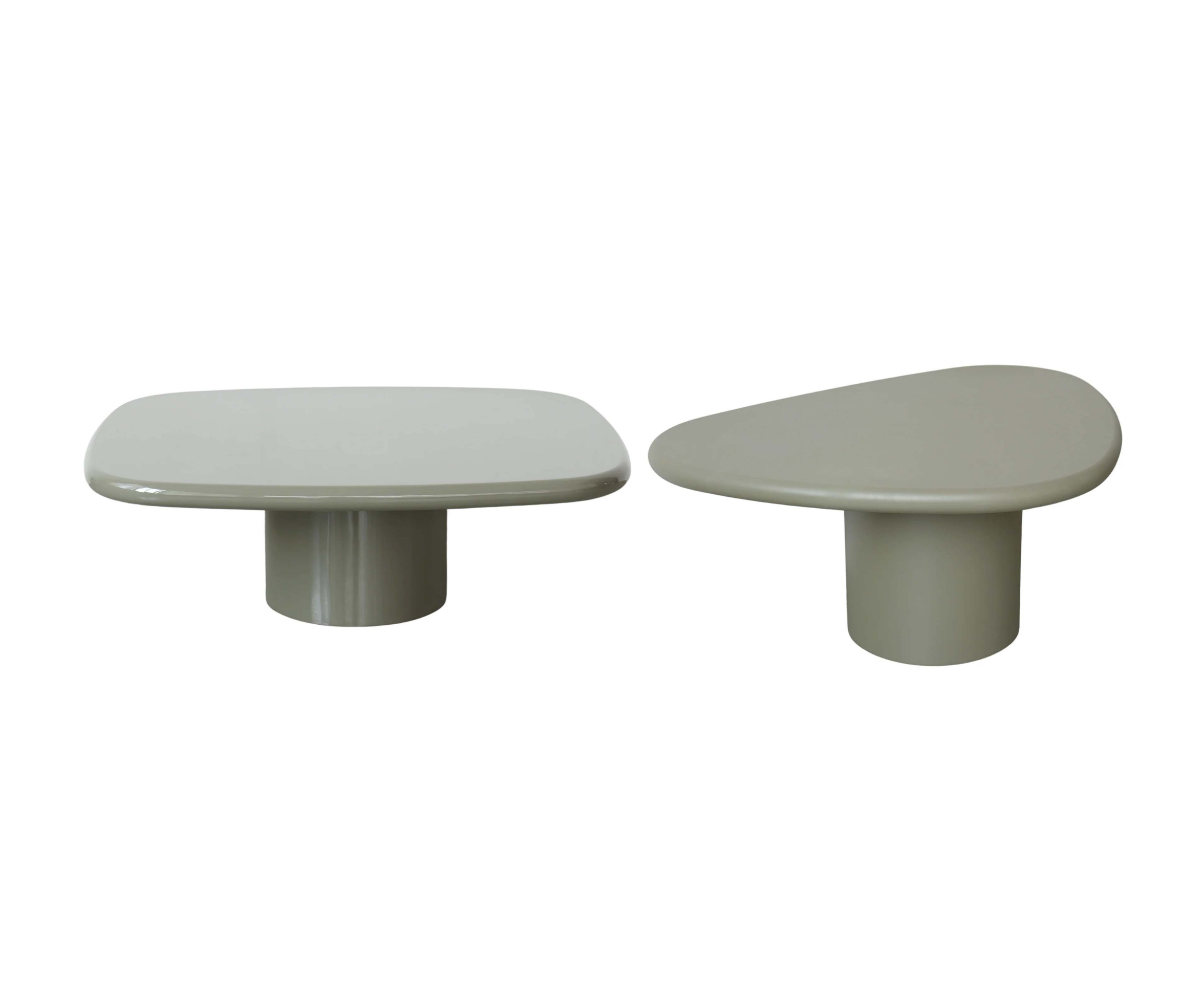 Set: 2 salontafels in Stoneskin - Olive groen