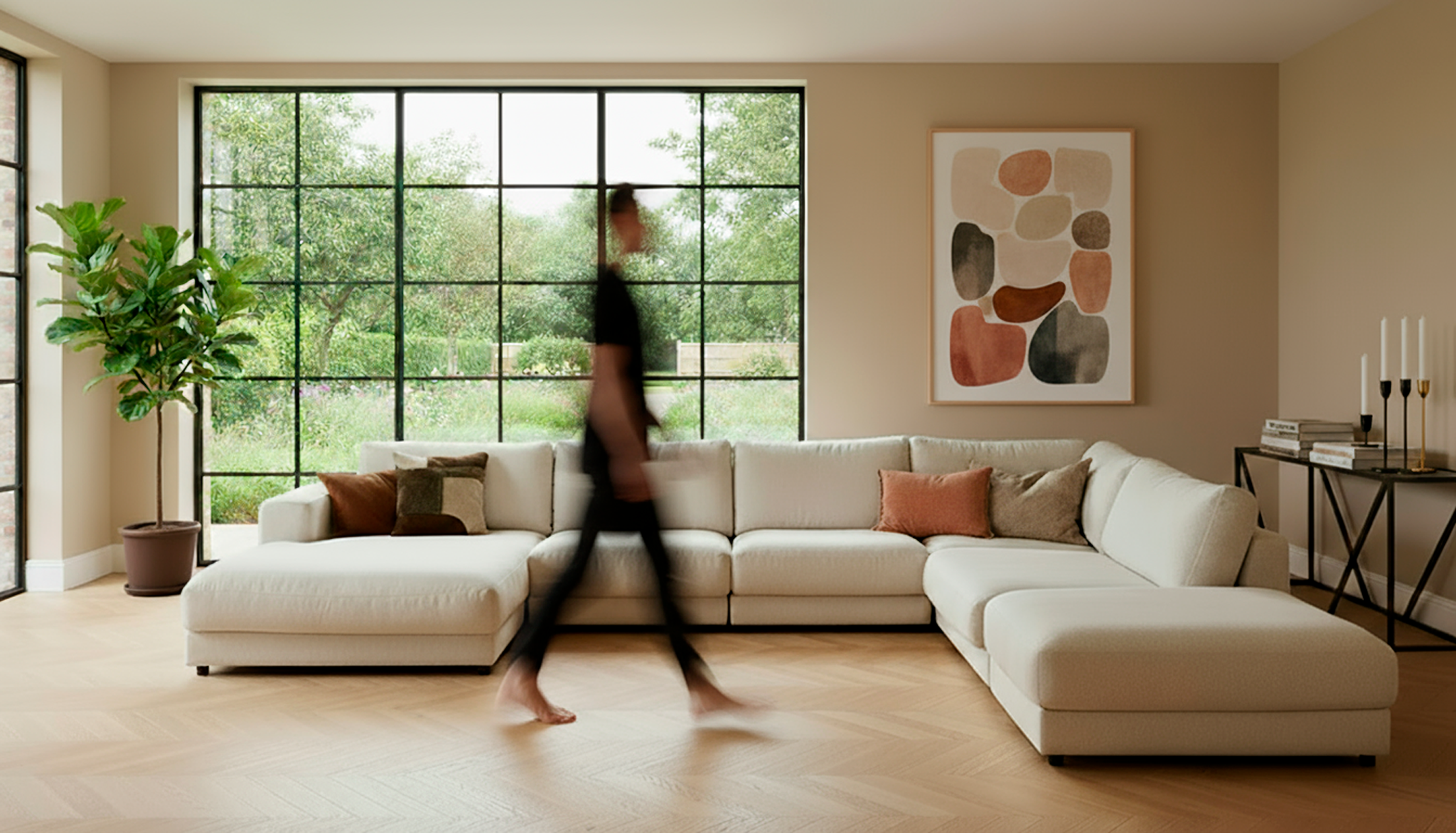 Hoeksalon U-vorm (rechts) - Nature ecru