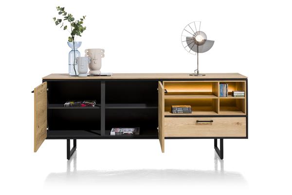 Dressoir Belo met 2 deuren en lade B200cm - natuur