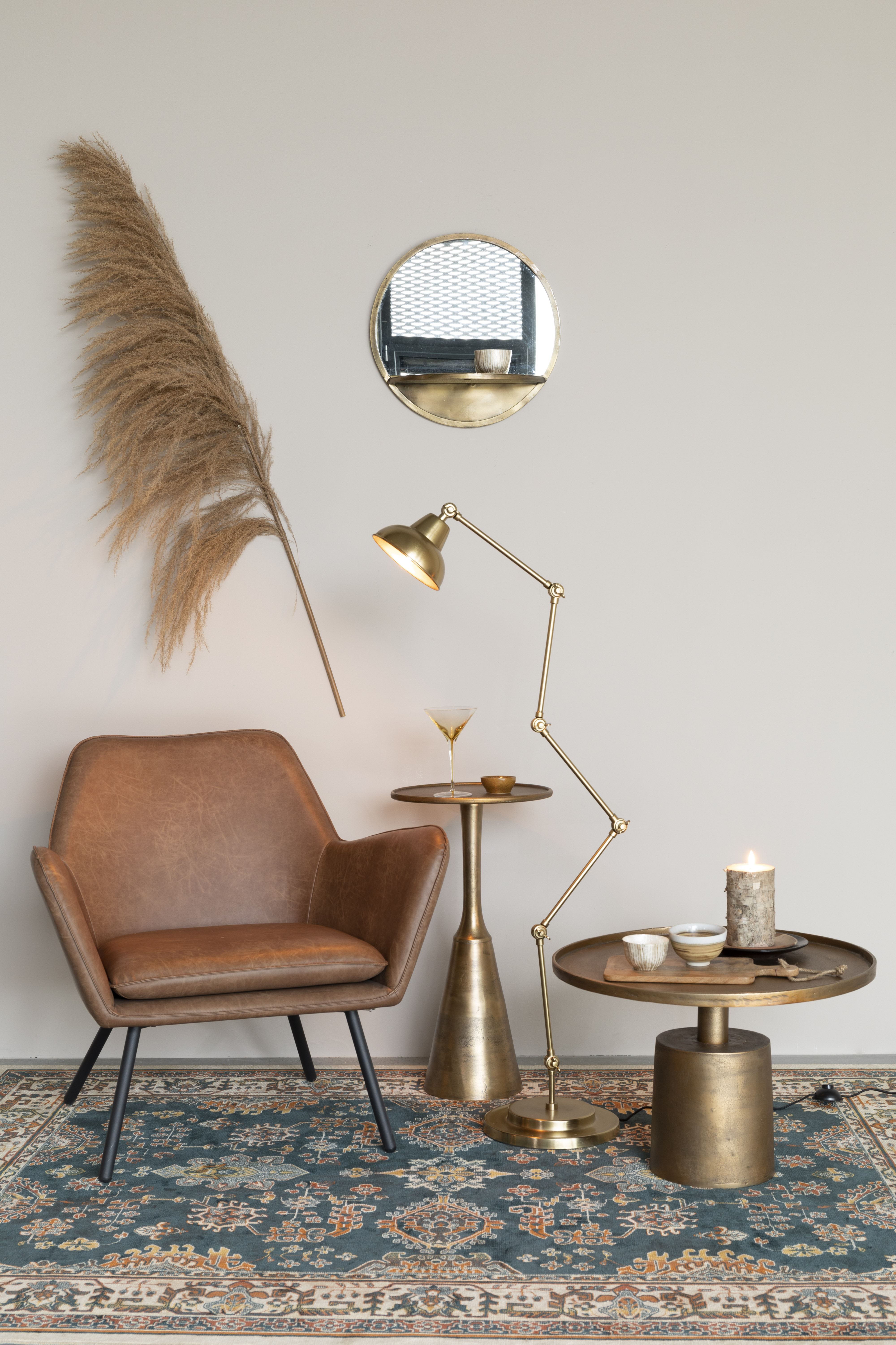 Fauteuil in lederlook - bruin