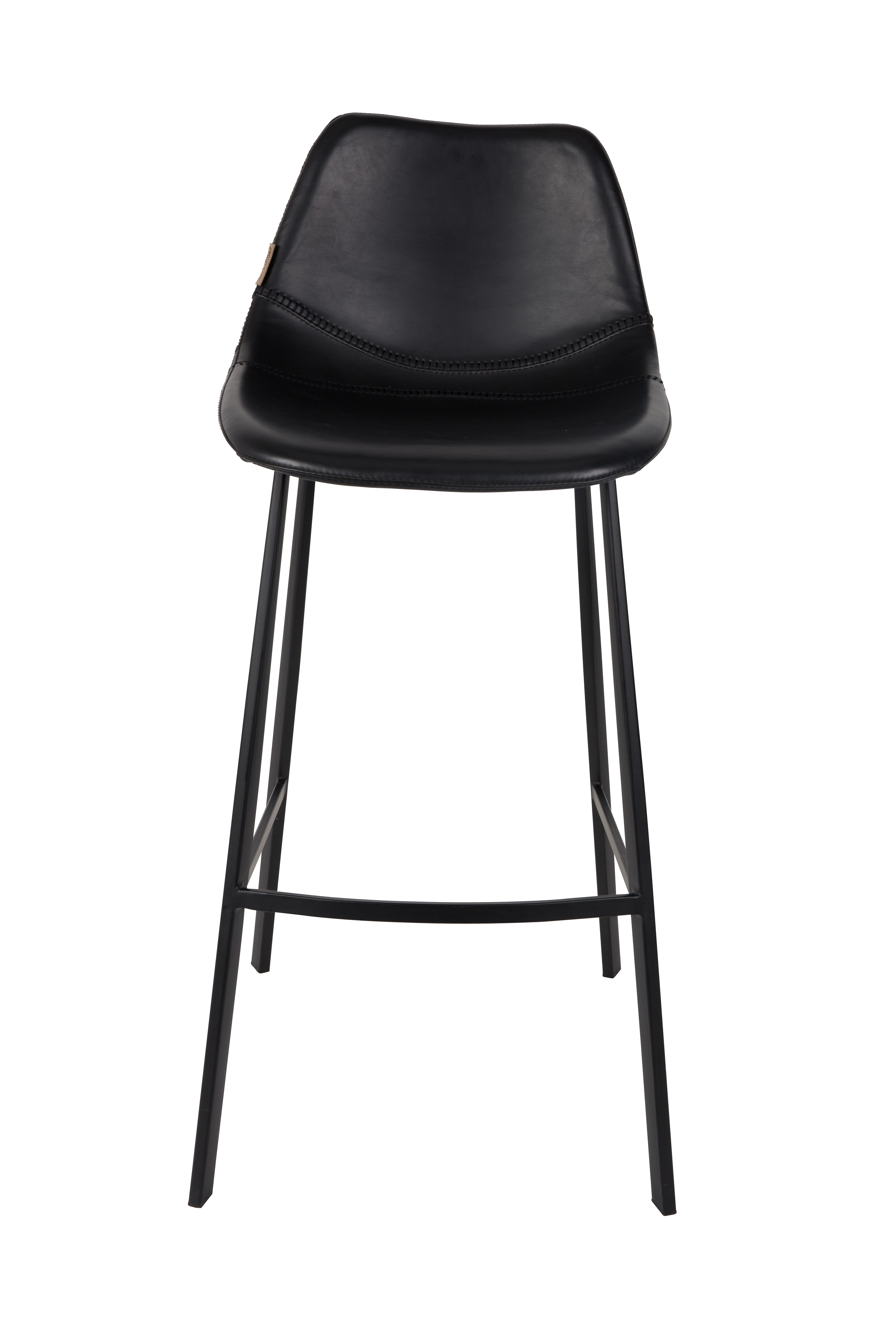 Barstoel Franky in lederlook 80cm - zwart
