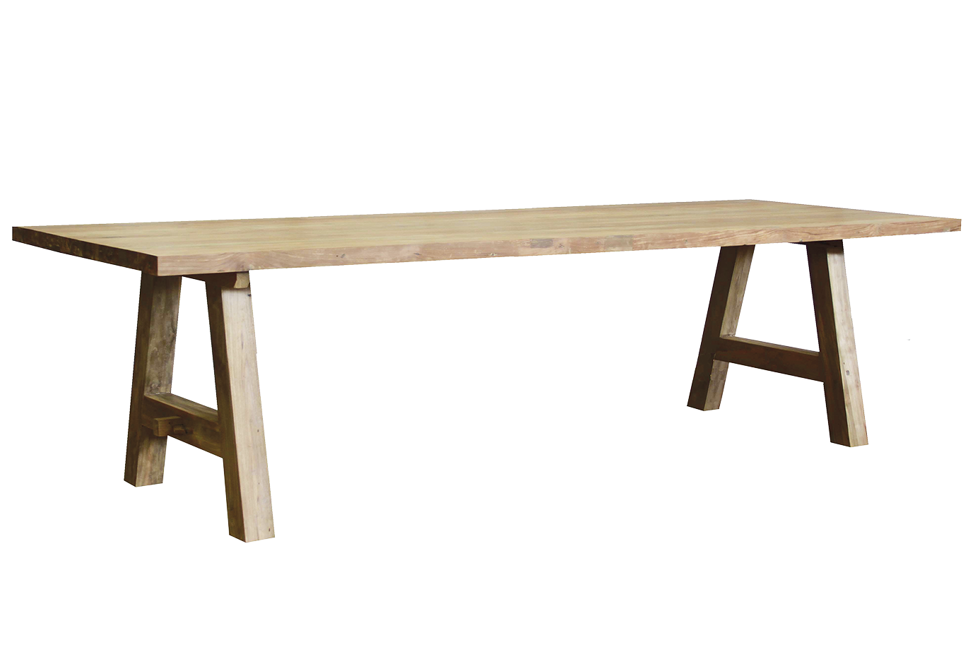 Houten tuintafel met A-poot 300x100cm- natuur teak
