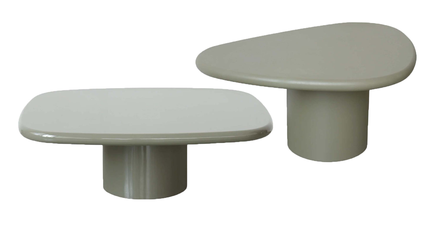 Set: 2 salontafels in Stoneskin - Olive groen