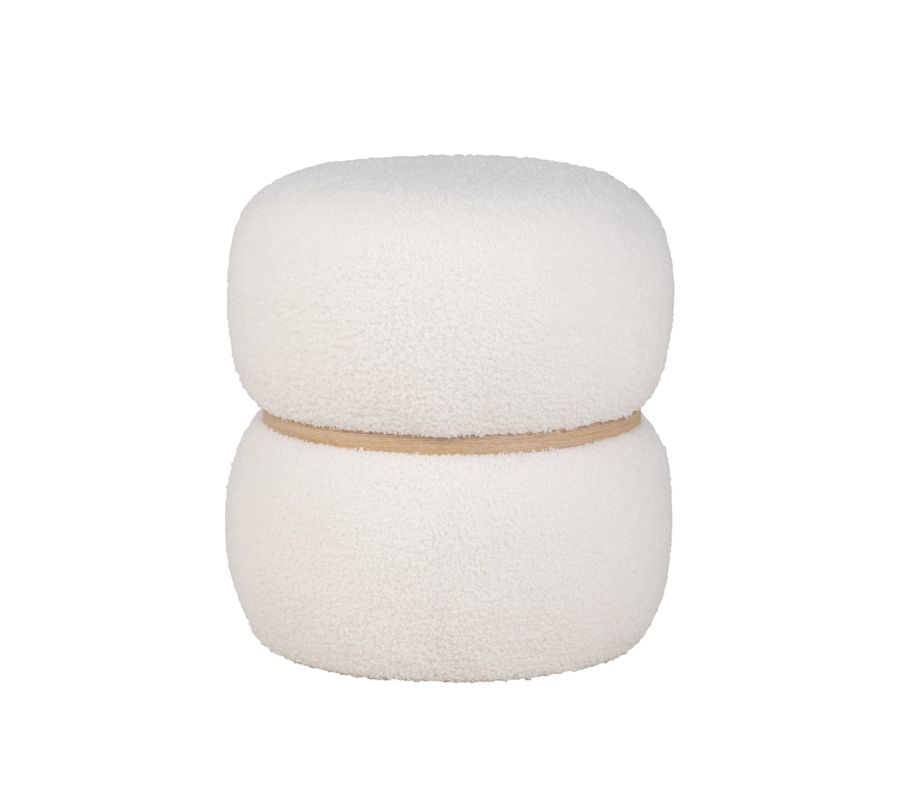 Poef bouclé - wit