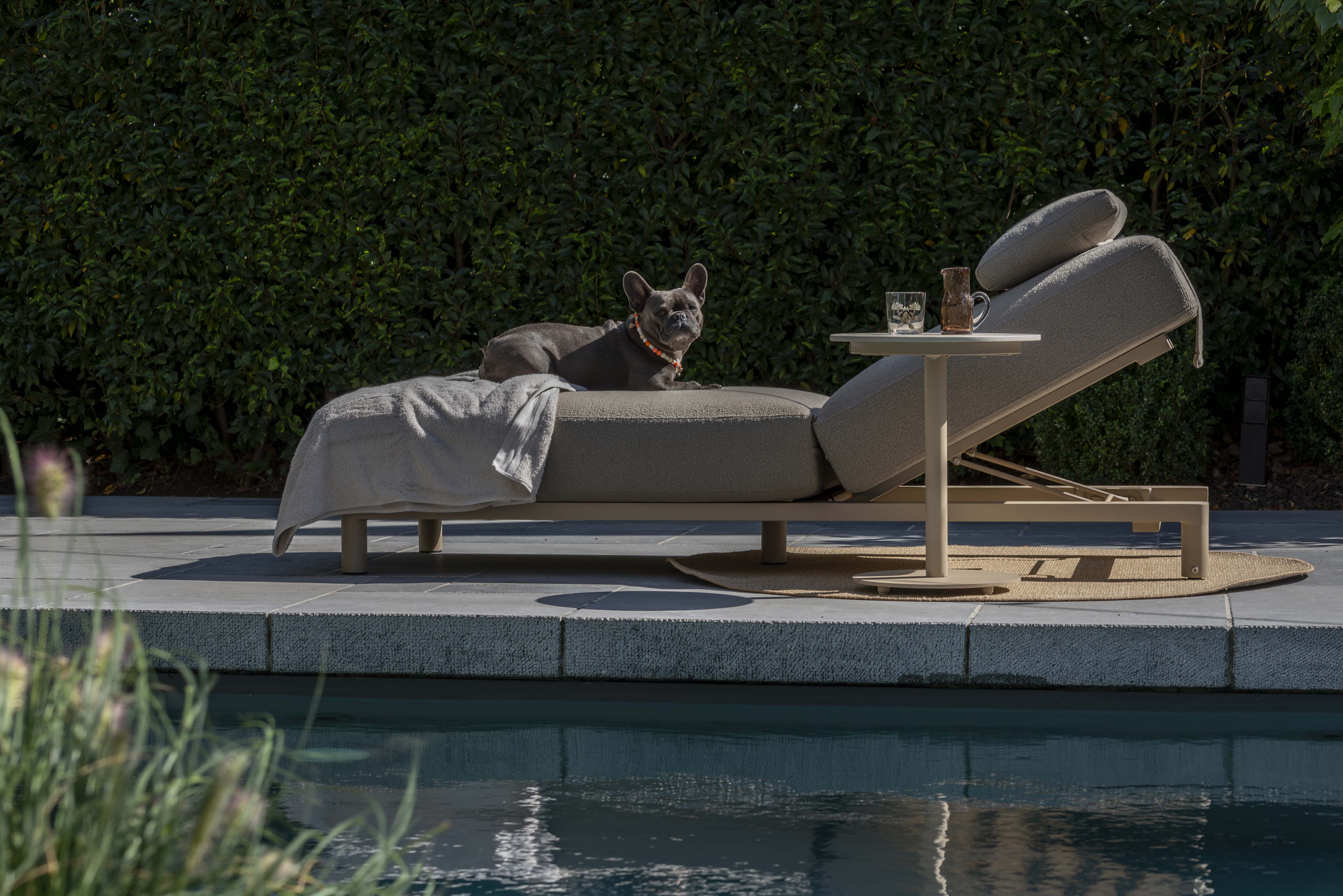 Ligbed Madeira incl. kussen & hoofdsteun - latte